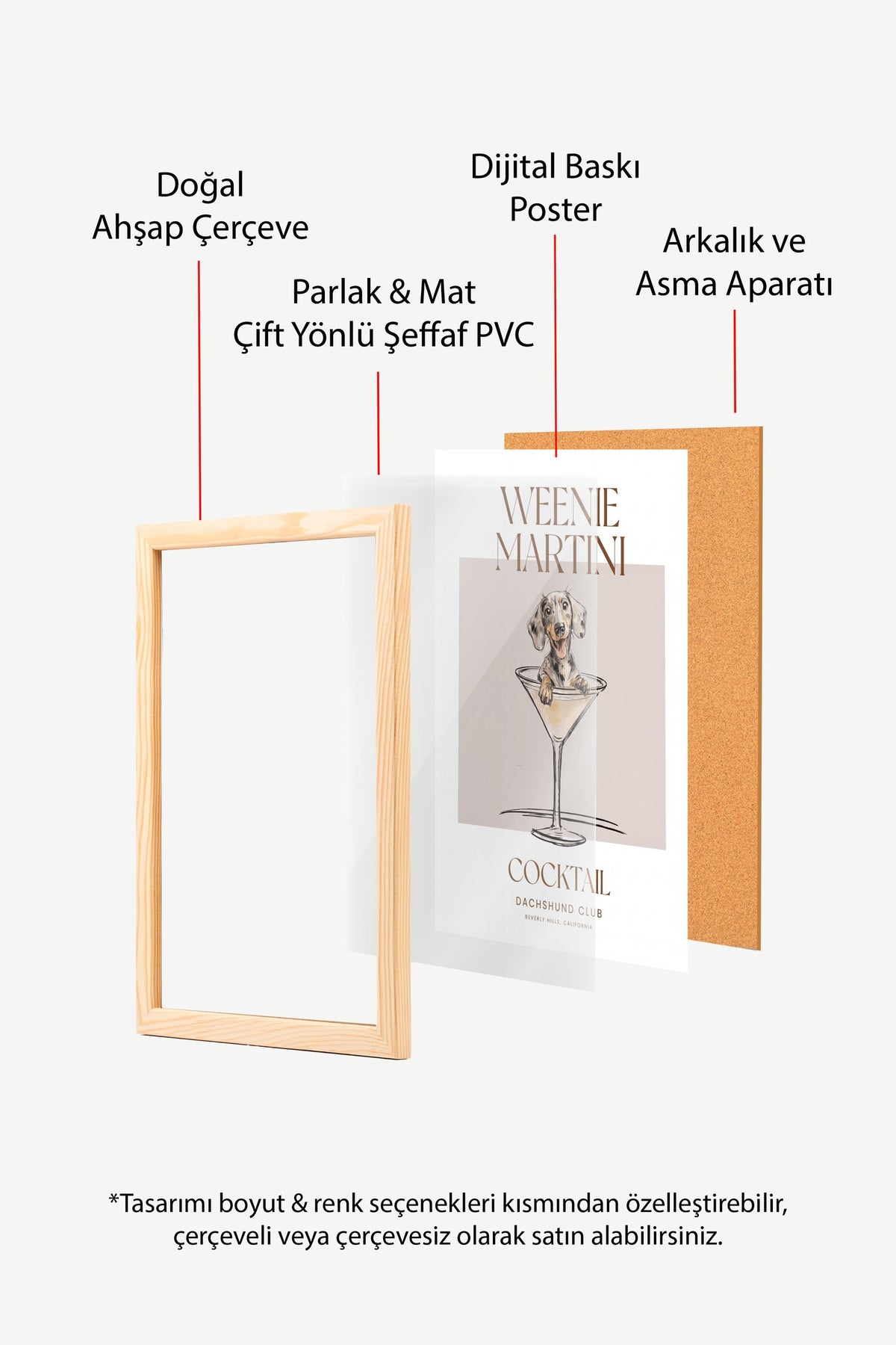 WEENIE MARTINI Poster – Ahşap Çerçeveli Tablo