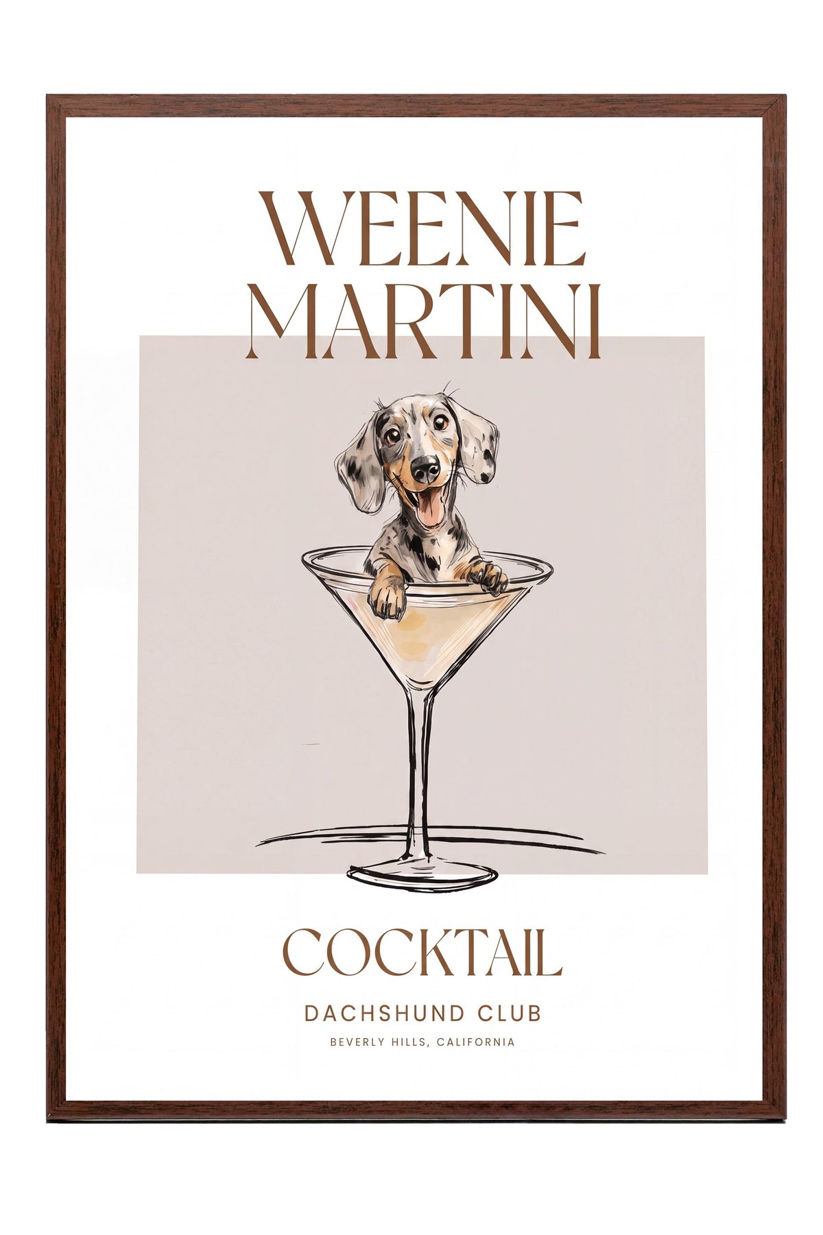 WEENIE MARTINI Poster – Kahverengi Çerçeveli Tablo