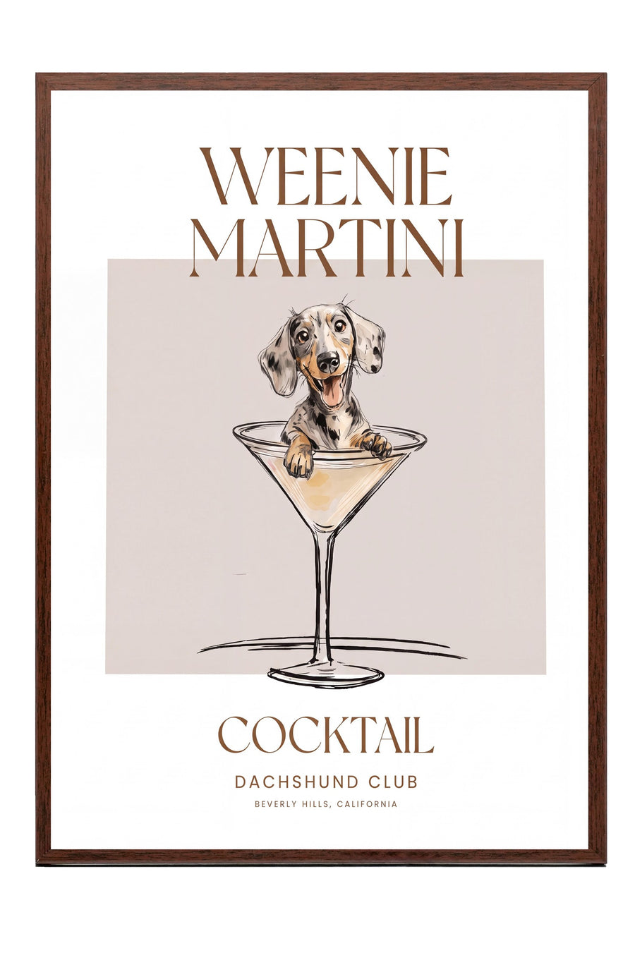 WEENIE MARTINI Poster – Kahverengi Çerçeveli Tablo