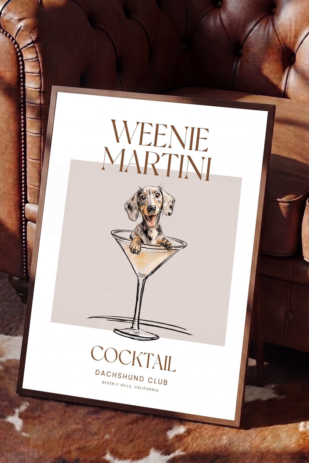 WEENIE MARTINI Poster – Kahverengi Çerçeveli Tablo