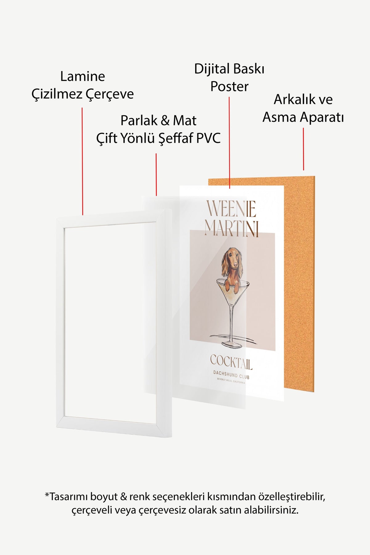 WEENIE MARTINI Poster – Beyaz Çerçeveli Tablo