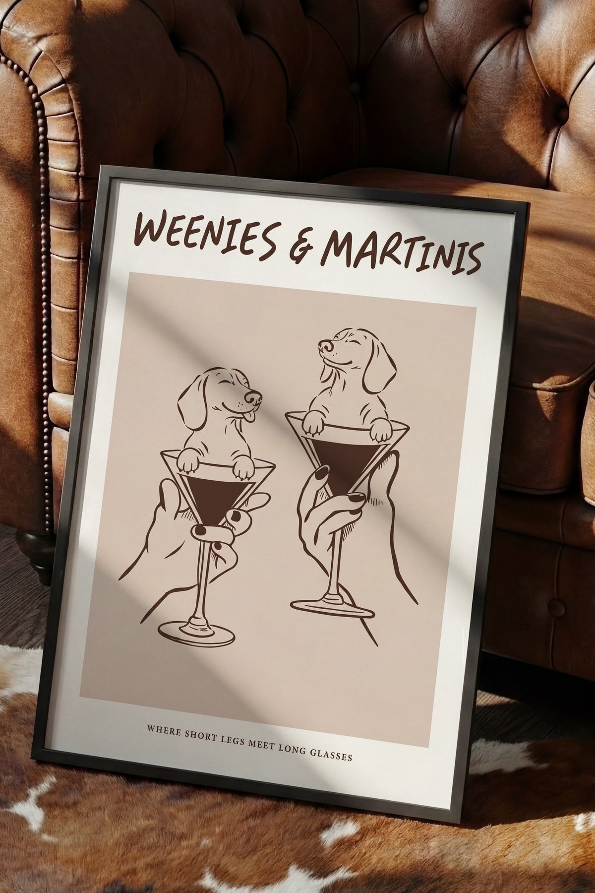 WEENIES & MARTINIS Poster – Siyah Çerçeveli Tablo