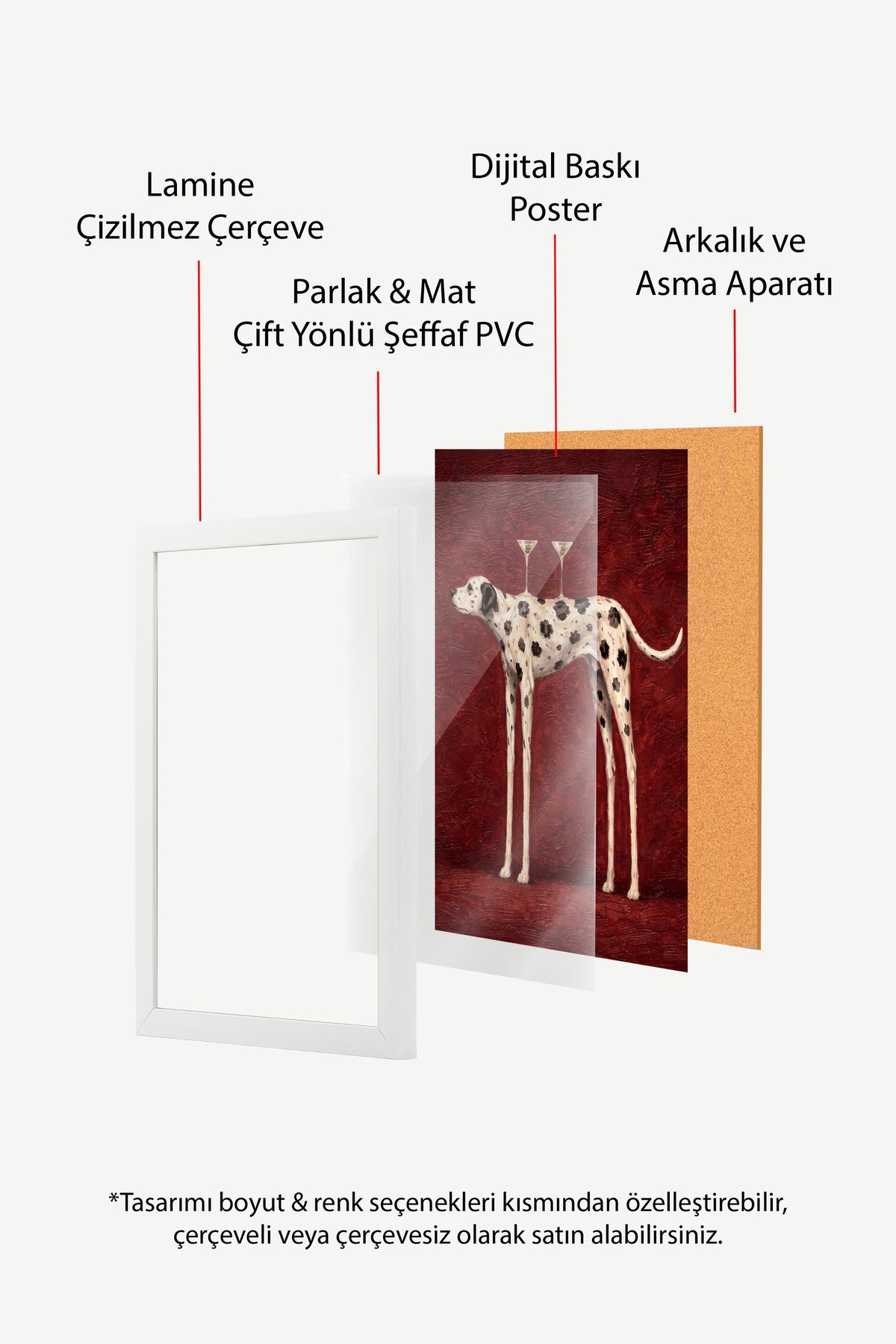 Bardağını Taşıyan Dalmaçyalı Poster – Beyaz Çerçeveli Tablo