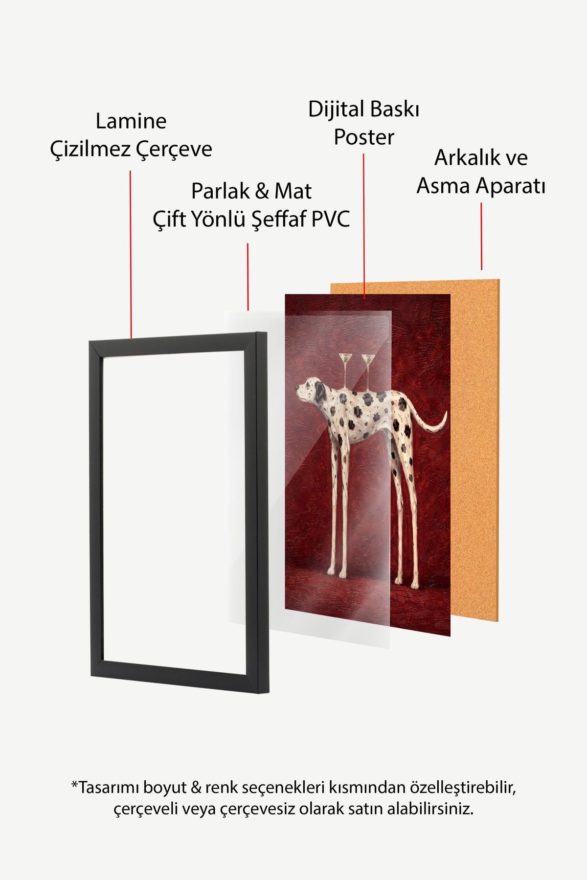 Bardağını Taşıyan Dalmaçyalı Poster – Siyah Çerçeveli Tablo
