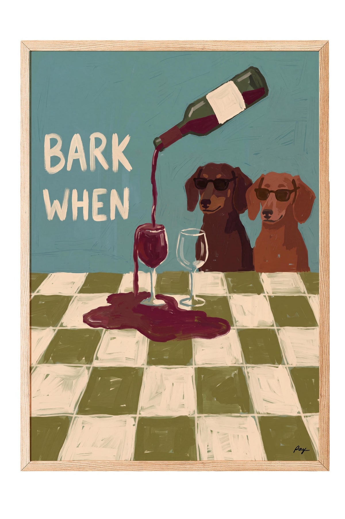 BARK WHEN Poster – Ahşap Çerçeveli Tablo