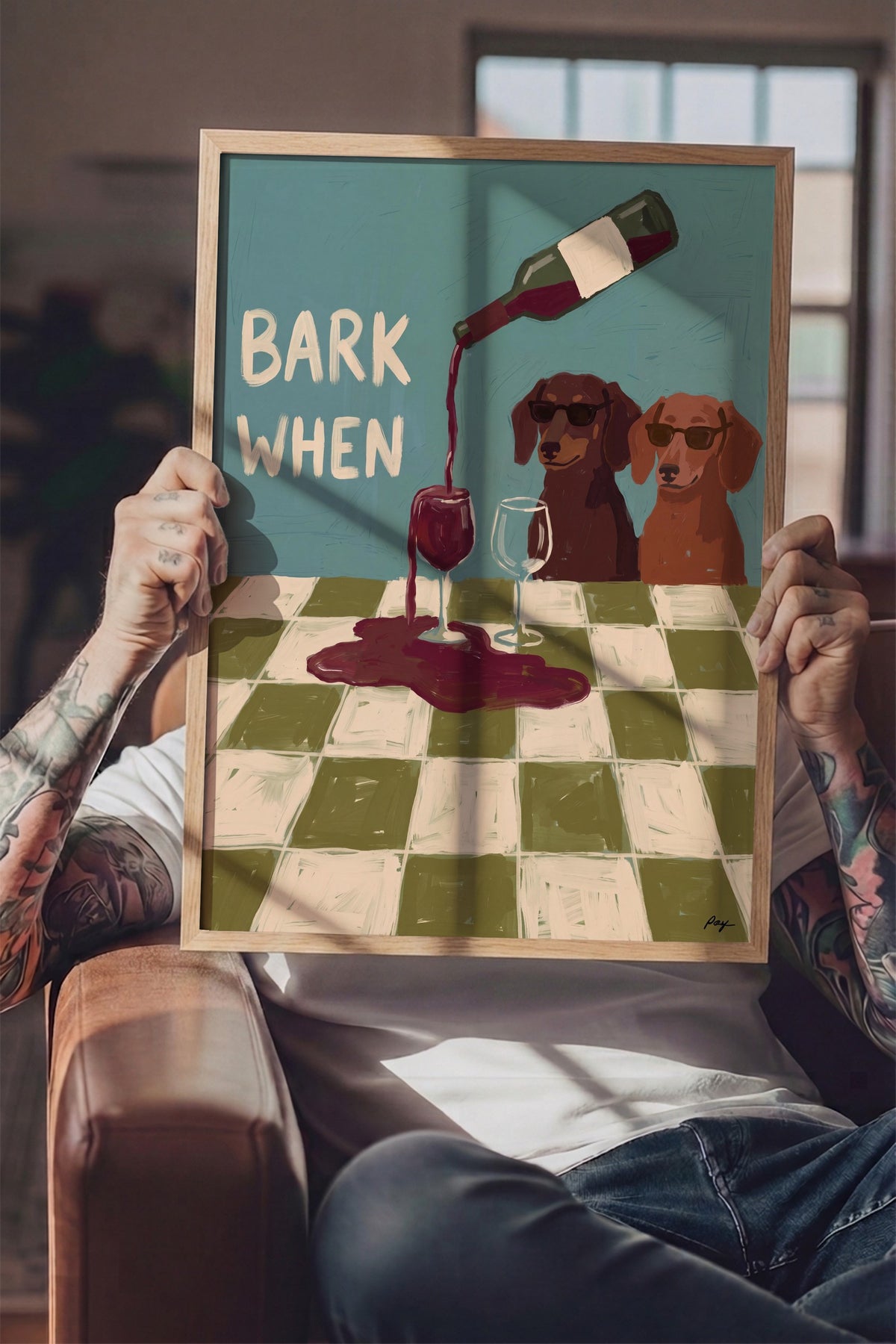 BARK WHEN Poster – Ahşap Çerçeveli Tablo