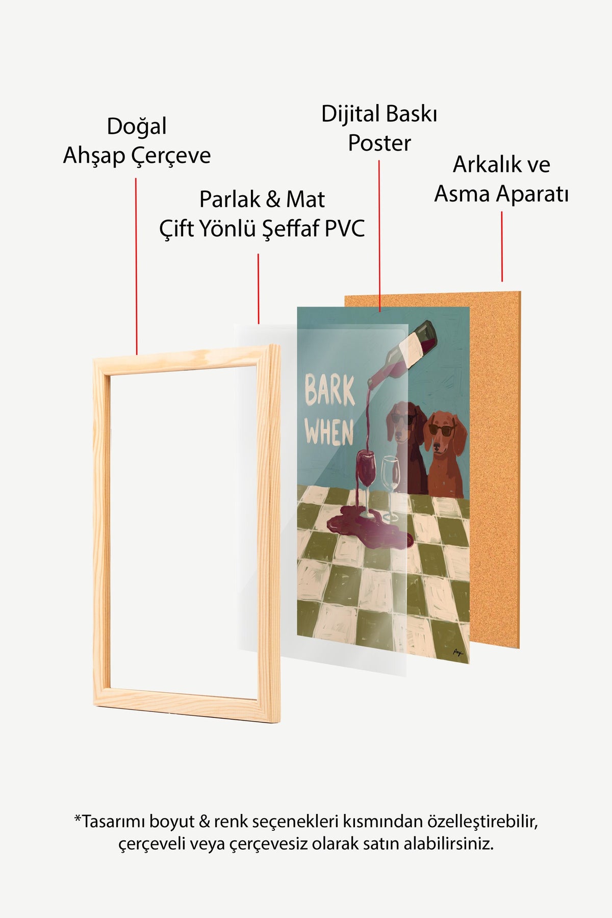 BARK WHEN Poster – Ahşap Çerçeveli Tablo