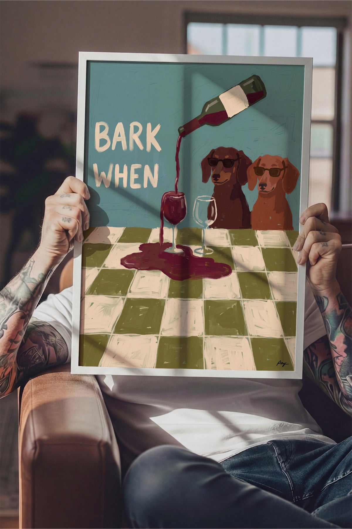 BARK WHEN Poster – Beyaz Çerçeveli Tablo