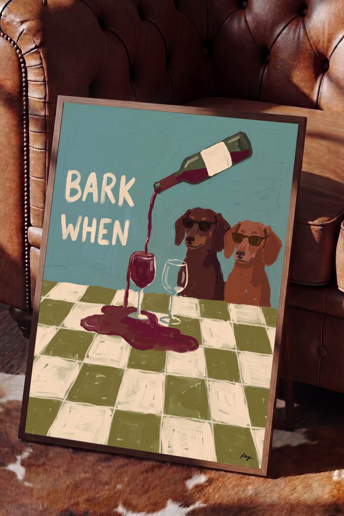 BARK WHEN Poster – Kahverengi Çerçeveli Tablo