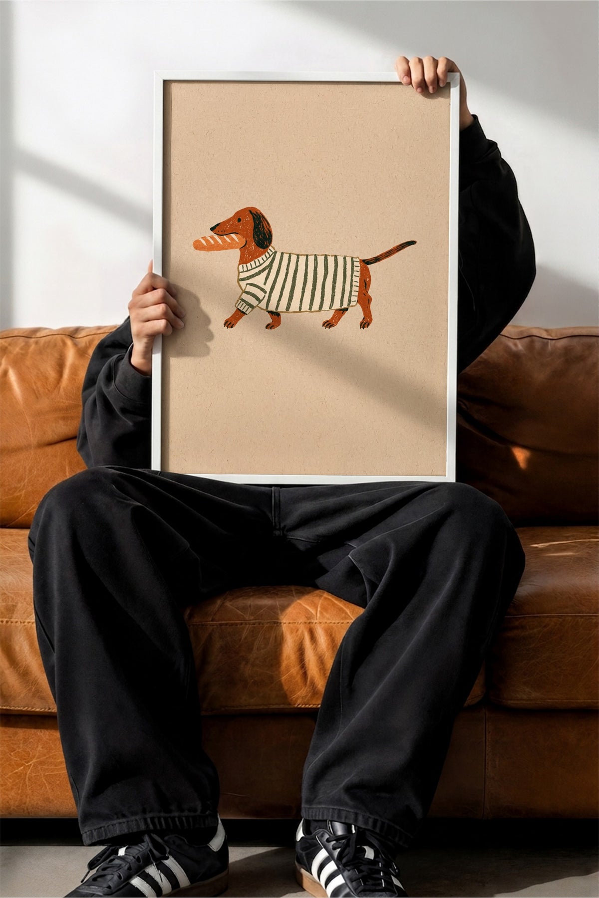 Kazaklı Köpek ve Baget Poster – Beyaz Çerçeveli Tablo