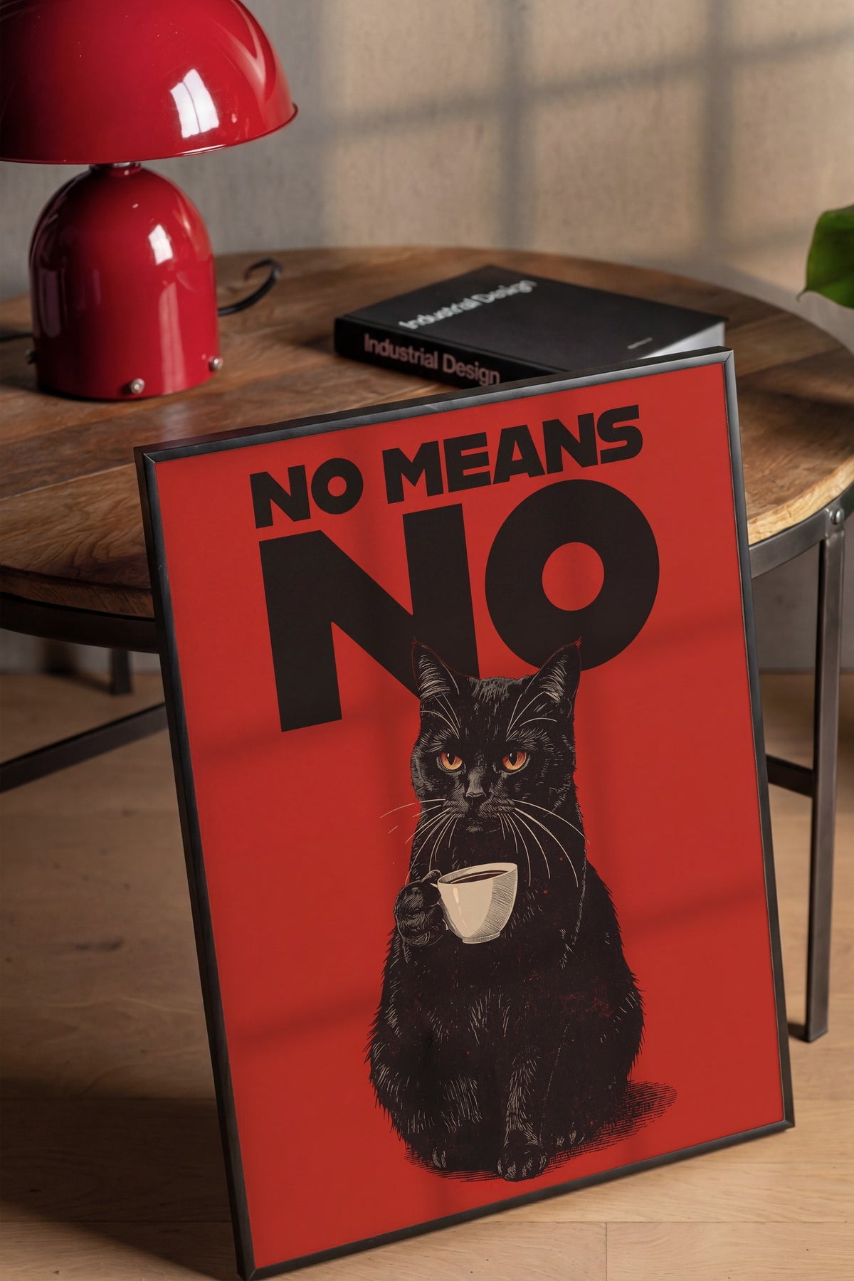 No Means No Poster – Siyah Çerçeveli Tablo