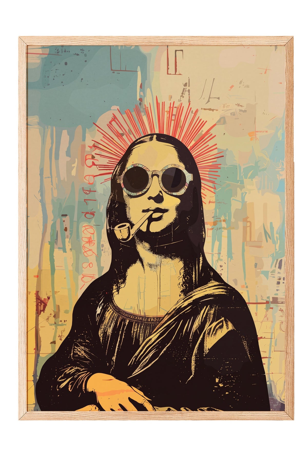 Pop Art Mona Lisa Yorumu Poster – Ahşap Çerçeveli Tablo