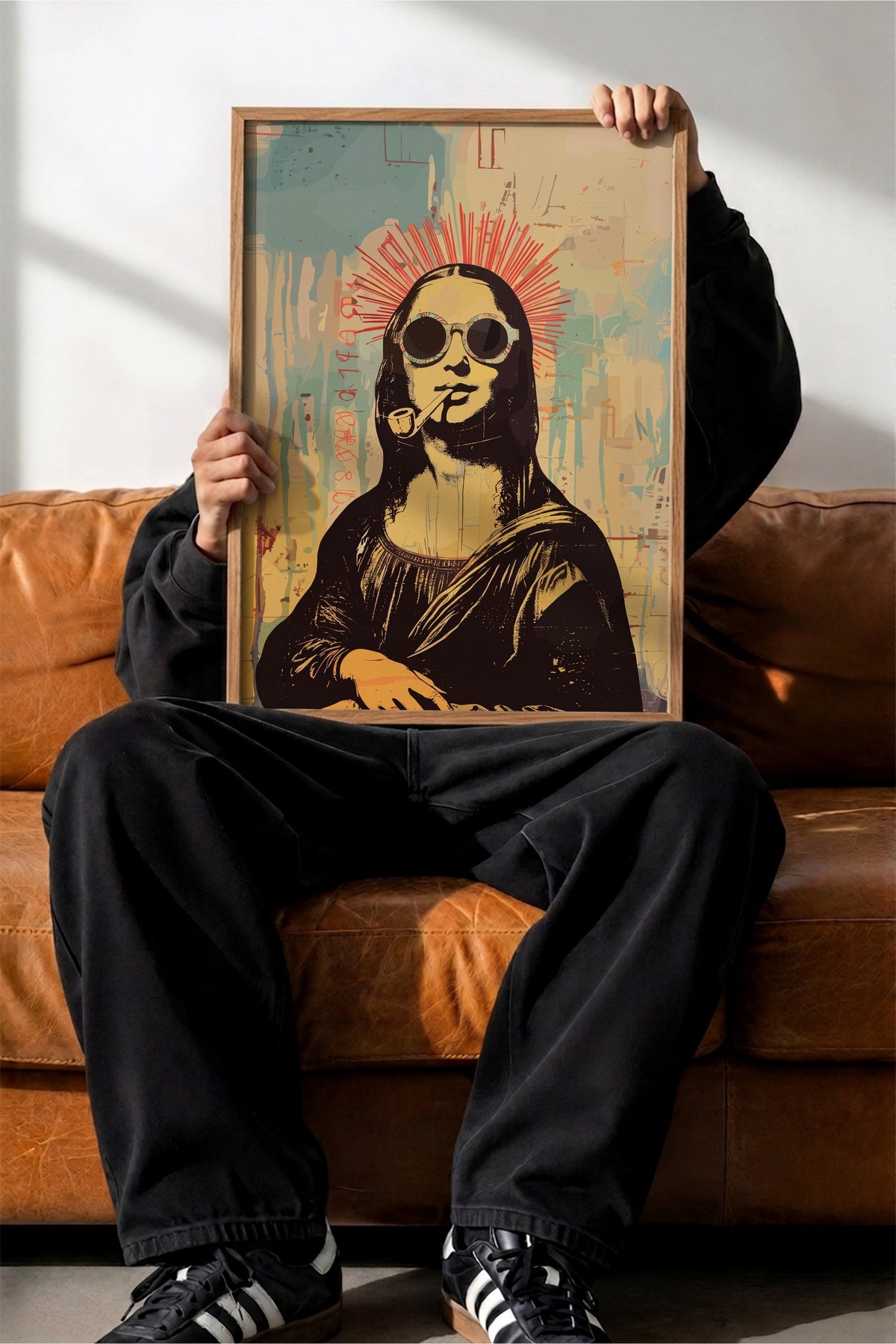 Pop Art Mona Lisa Yorumu Poster – Ahşap Çerçeveli Tablo