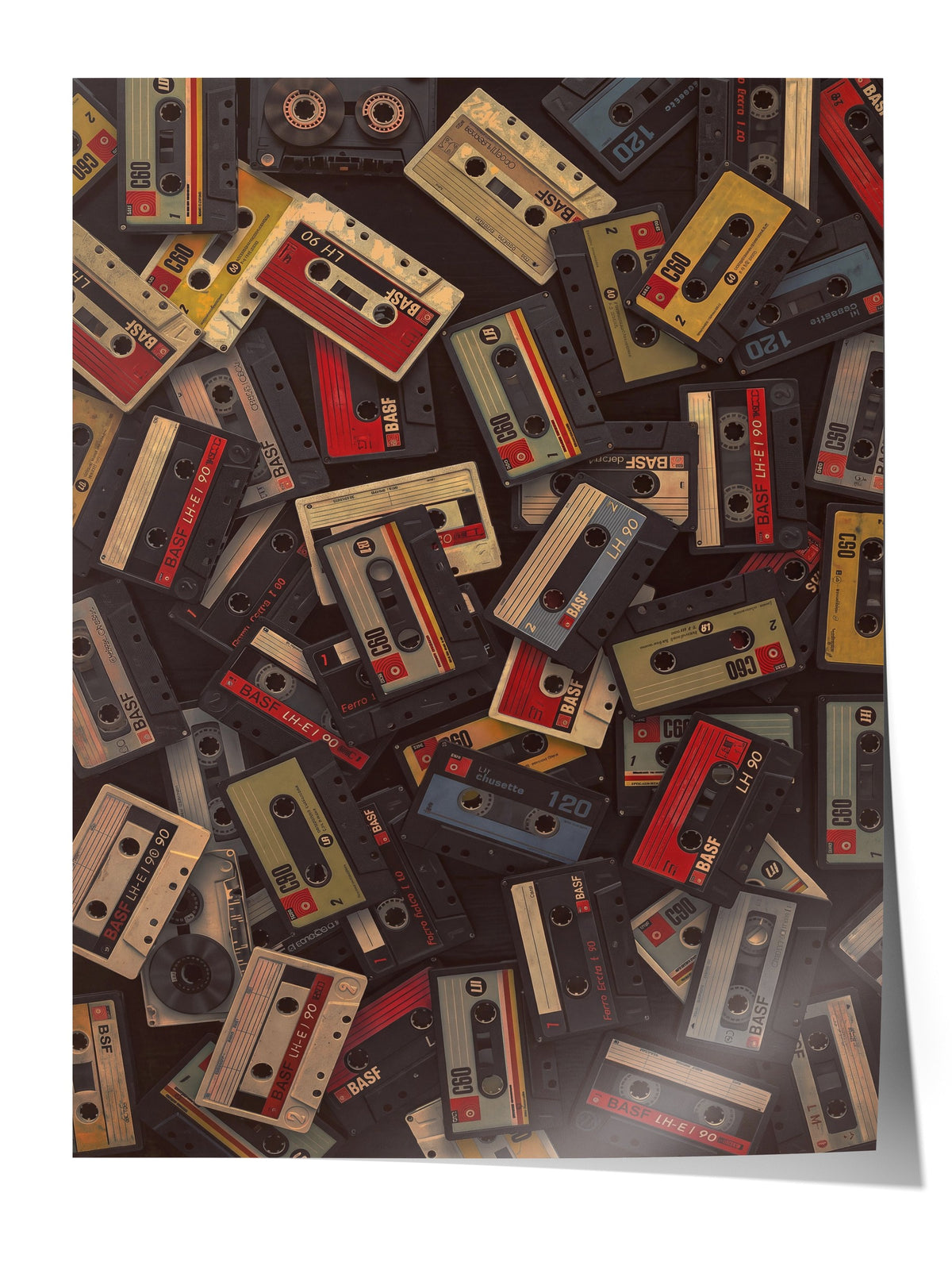 Retro Kaset Koleksiyonu Çerçevesiz Poster