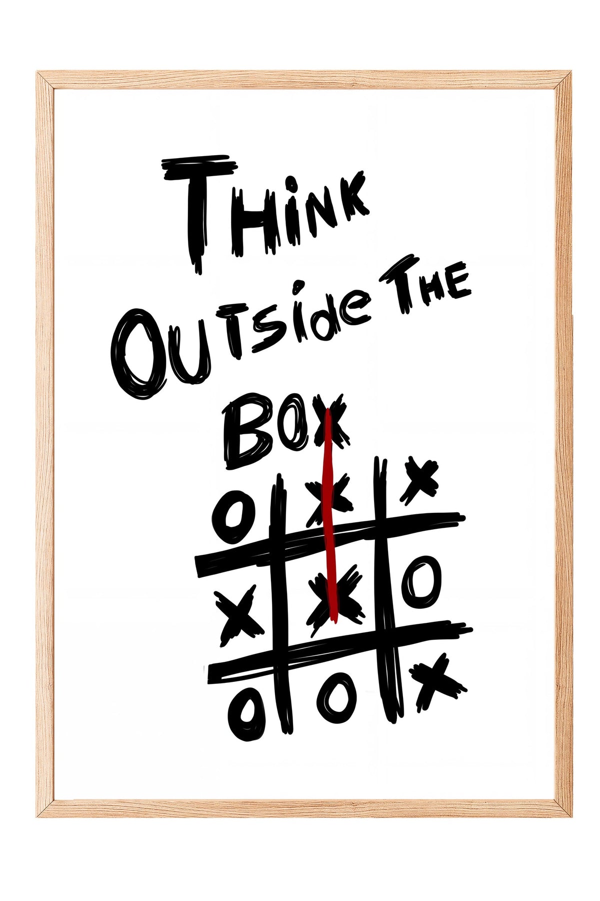 Think Outside The Box Poster – Ahşap Çerçeveli Tablo