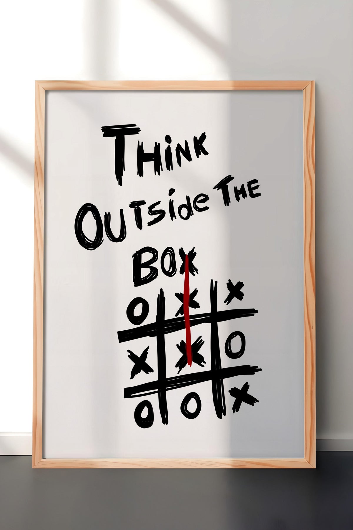 Think Outside The Box Poster – Ahşap Çerçeveli Tablo