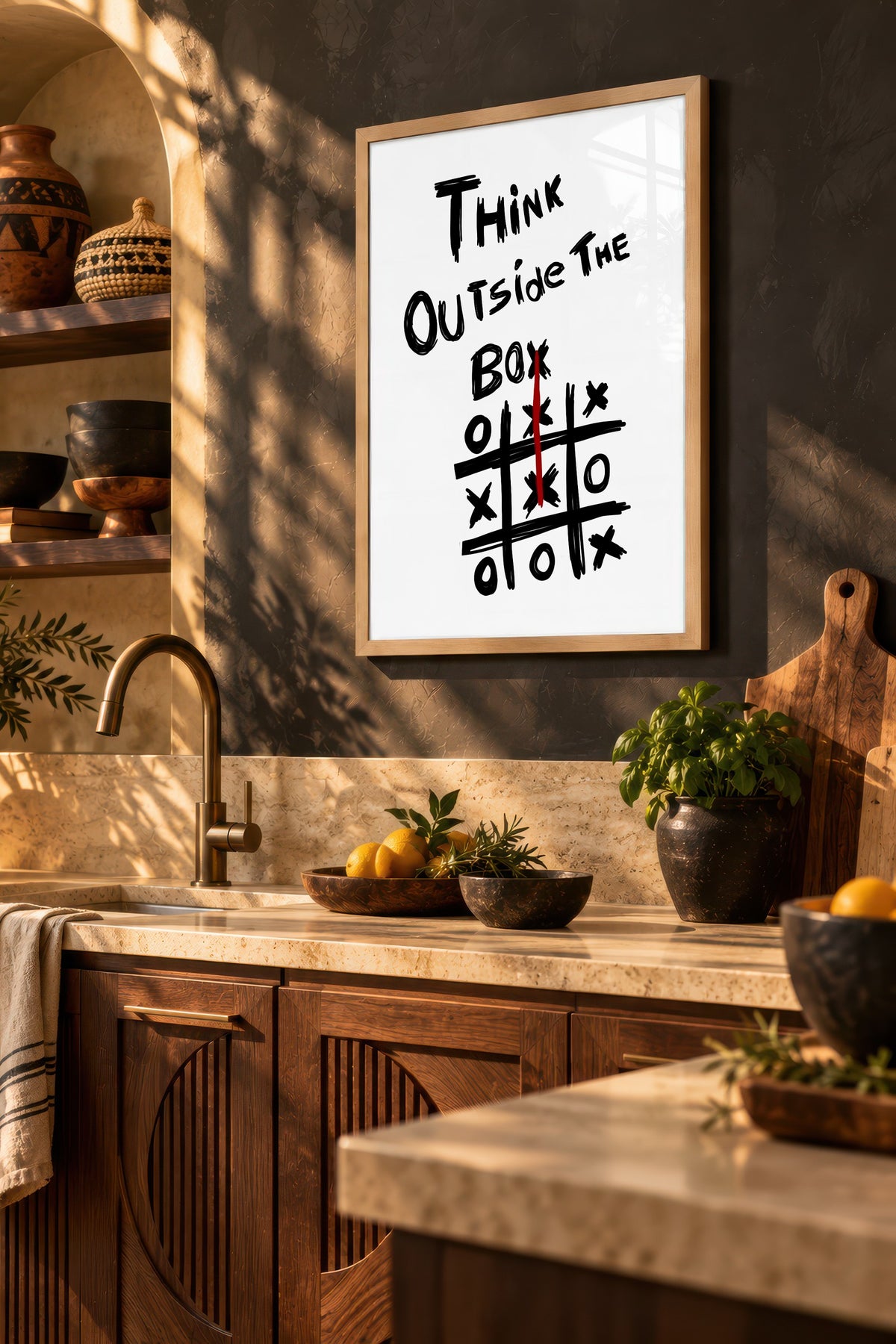 Think Outside The Box Poster – Ahşap Çerçeveli Tablo
