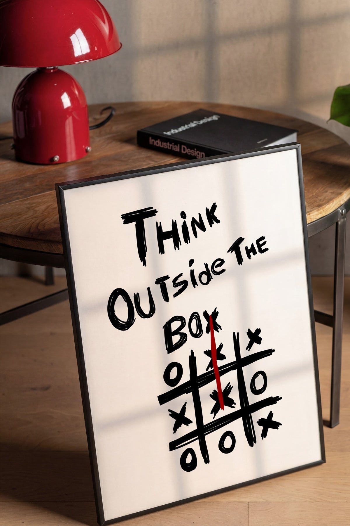 Think Outside The Box Poster – Siyah Çerçeveli Tablo