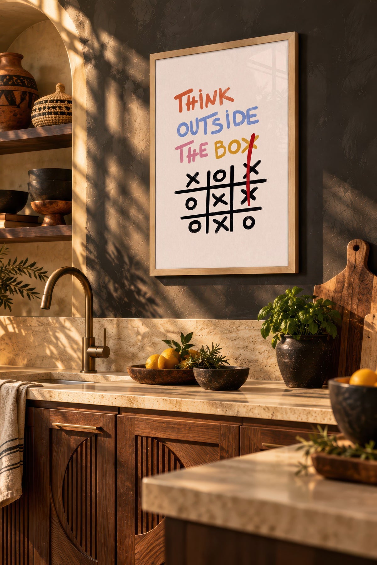 Think Outside The Box Poster – Ahşap Çerçeveli Tablo