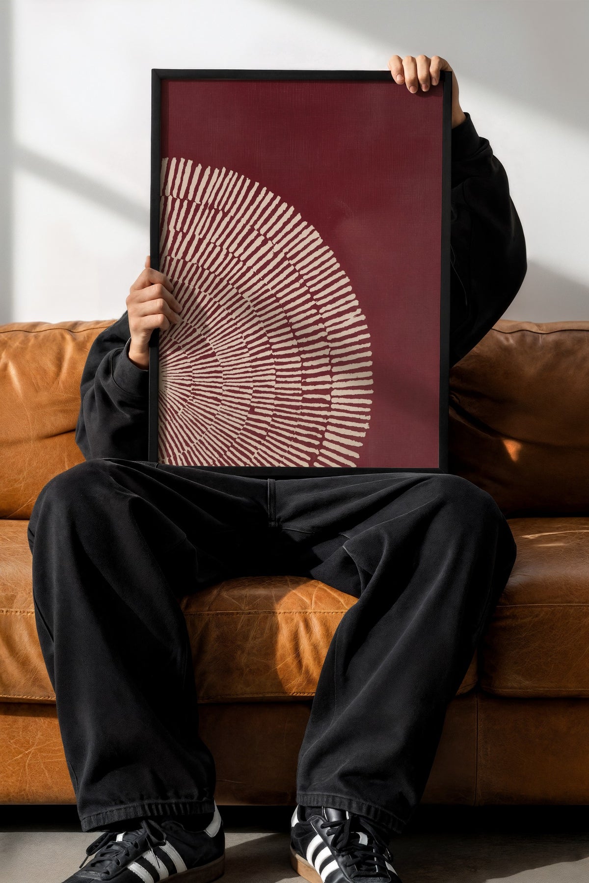 Dairesel Geometrik Desen Poster – Siyah Çerçeveli Tablo