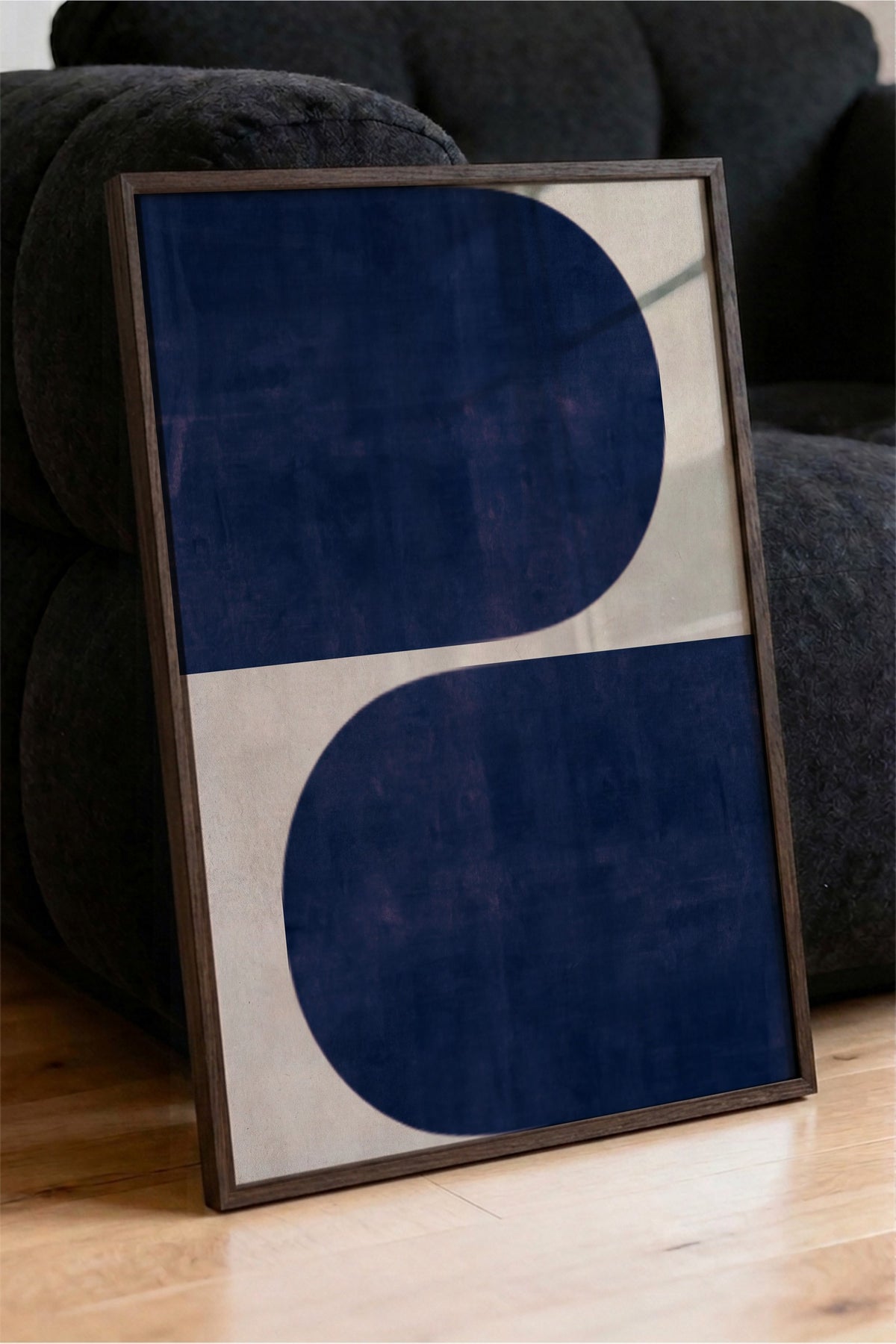 Minimalist Geometrik Desenler Poster – Kahverengi Çerçeveli Tablo