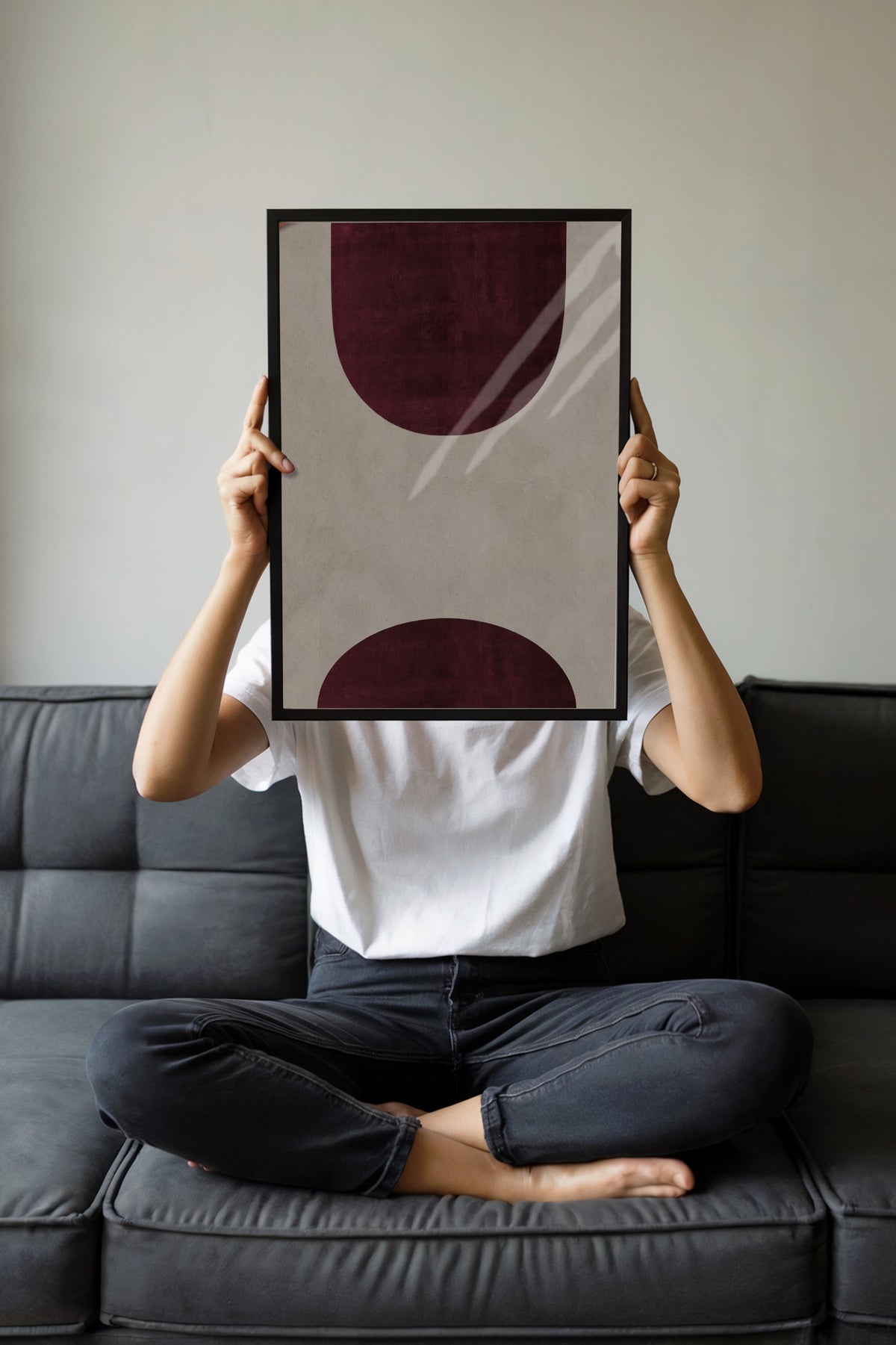 Soyut Geometrik Şekiller Poster – Siyah Çerçeveli Tablo