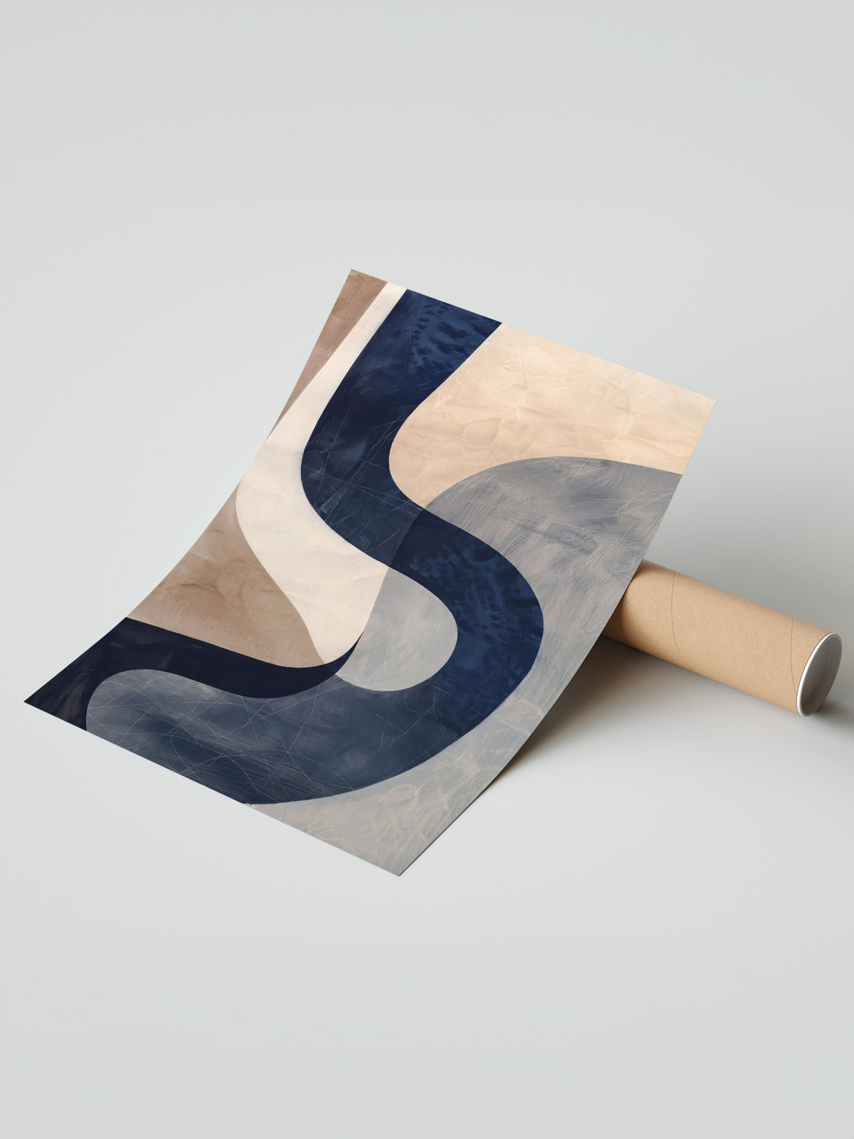 Geometrik Soyut Dalgalar Çerçevesiz Poster