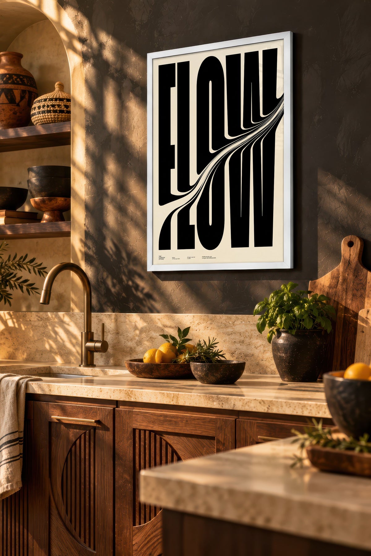 FLOW Poster – Beyaz Çerçeveli Tablo