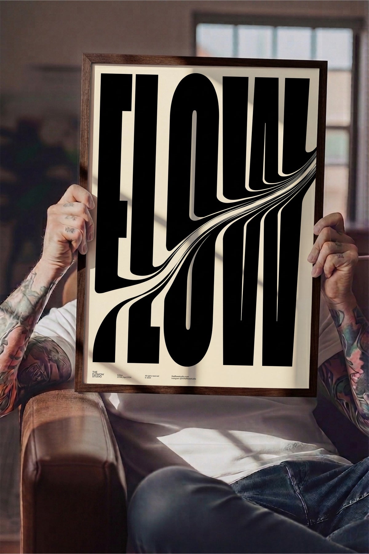 FLOW Poster – Kahverengi Çerçeveli Tablo