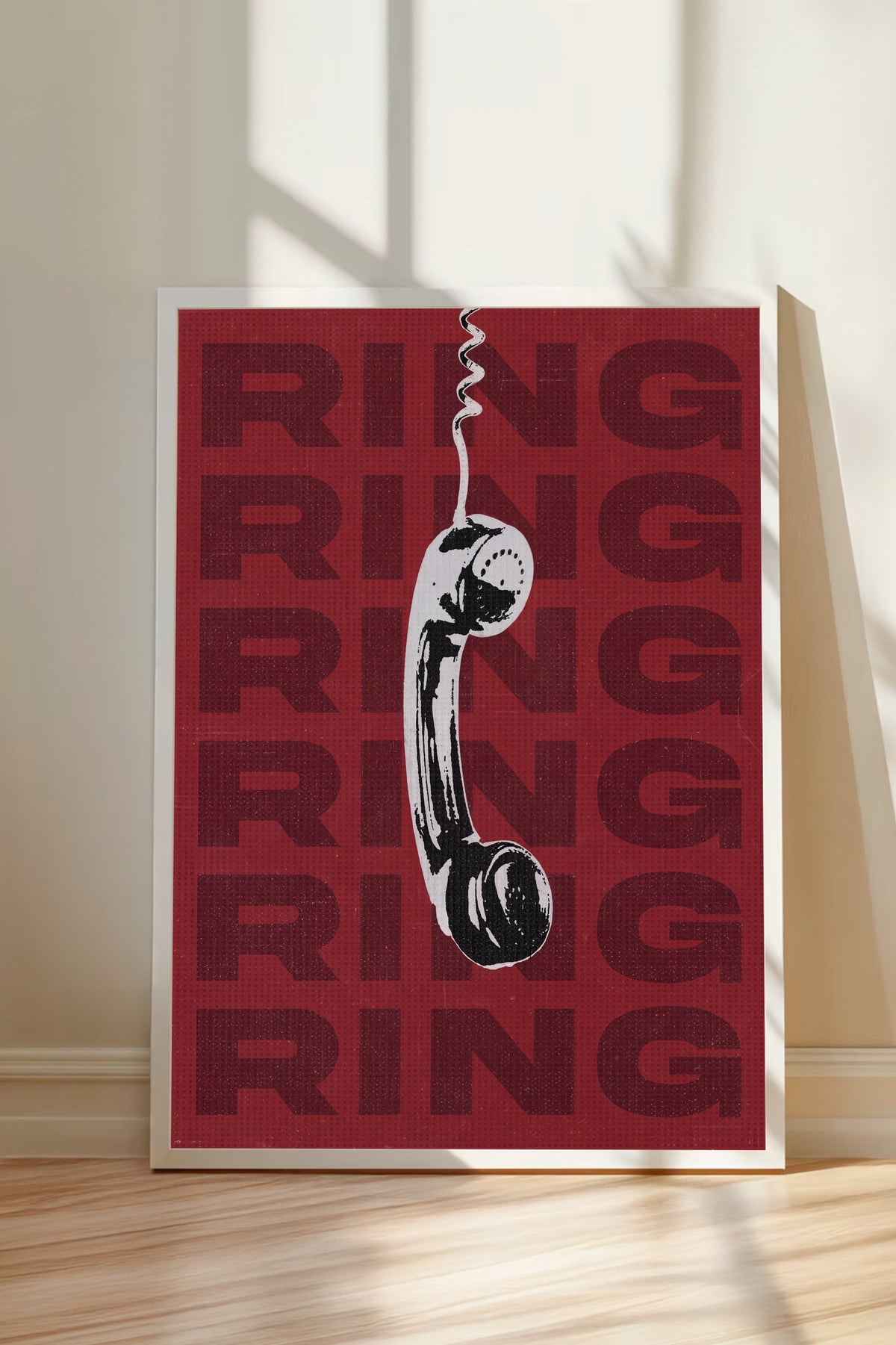 RING RING RING Poster – Beyaz Çerçeveli Tablo