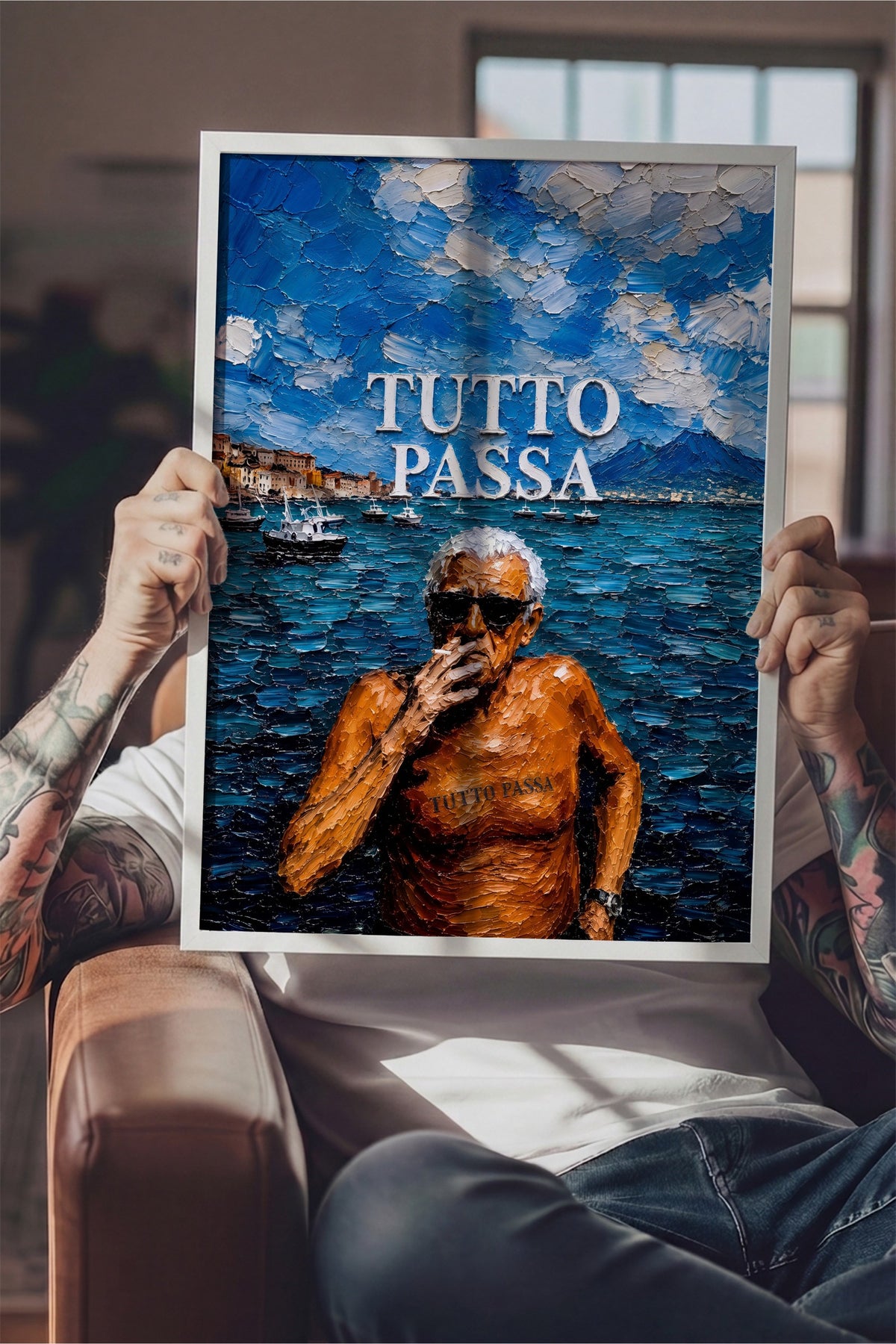 TUTTO PASSA Poster – Beyaz Çerçeveli Tablo