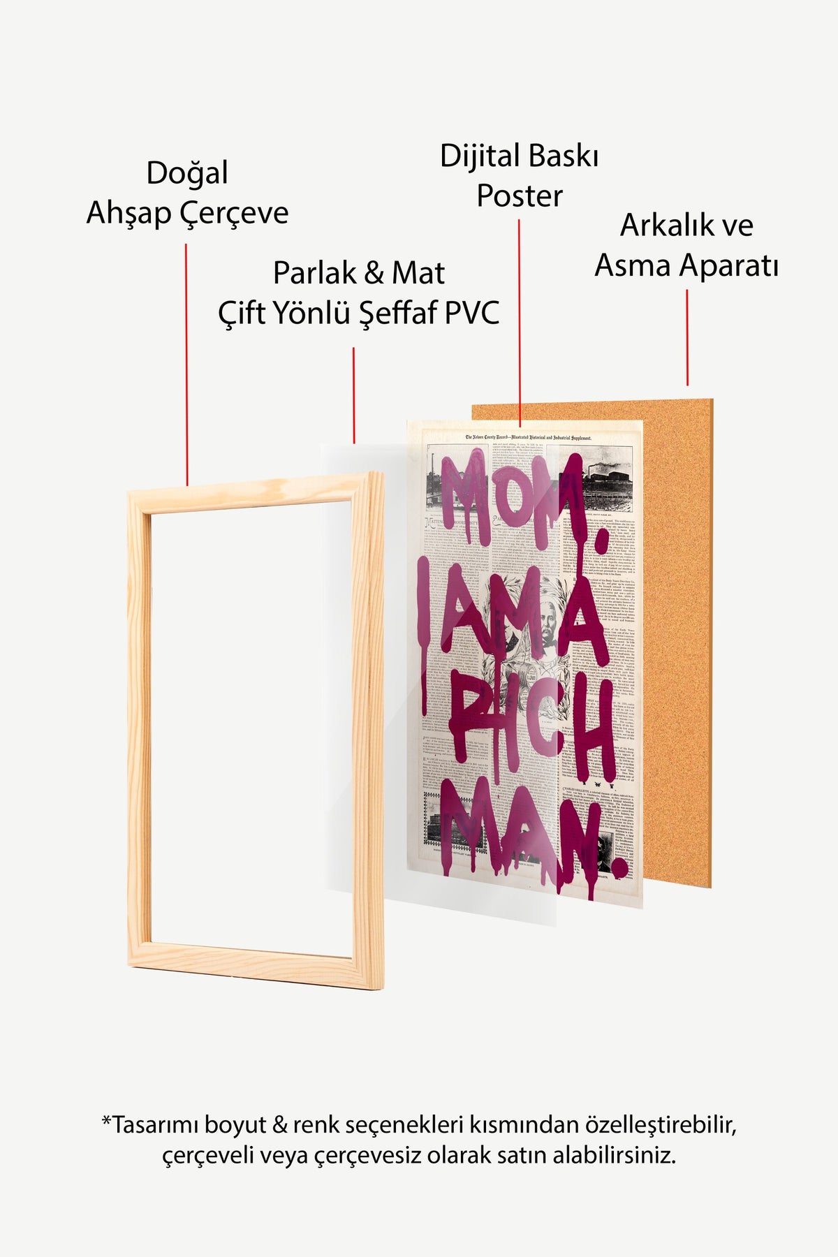 MOM I AM A RICH MAN Poster – Ahşap Çerçeveli Tablo