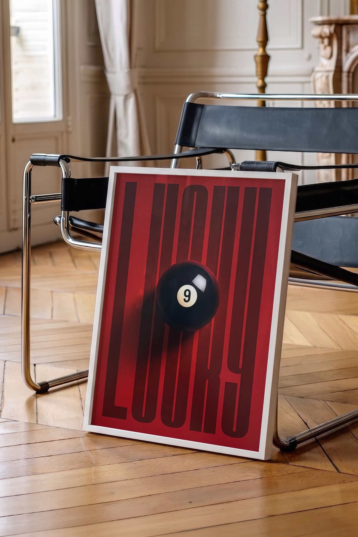 LUCKY Poster – Beyaz Çerçeveli Tablo