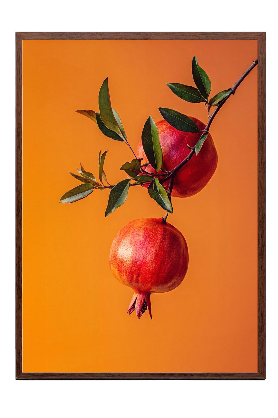 Nar Dalında Parlak Görünüm Poster – Kahverengi Çerçeveli Tablo
