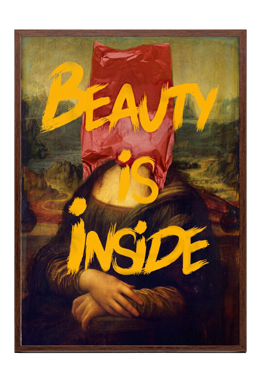 Beauty Is Inside Poster – Kahverengi Çerçeveli Tablo