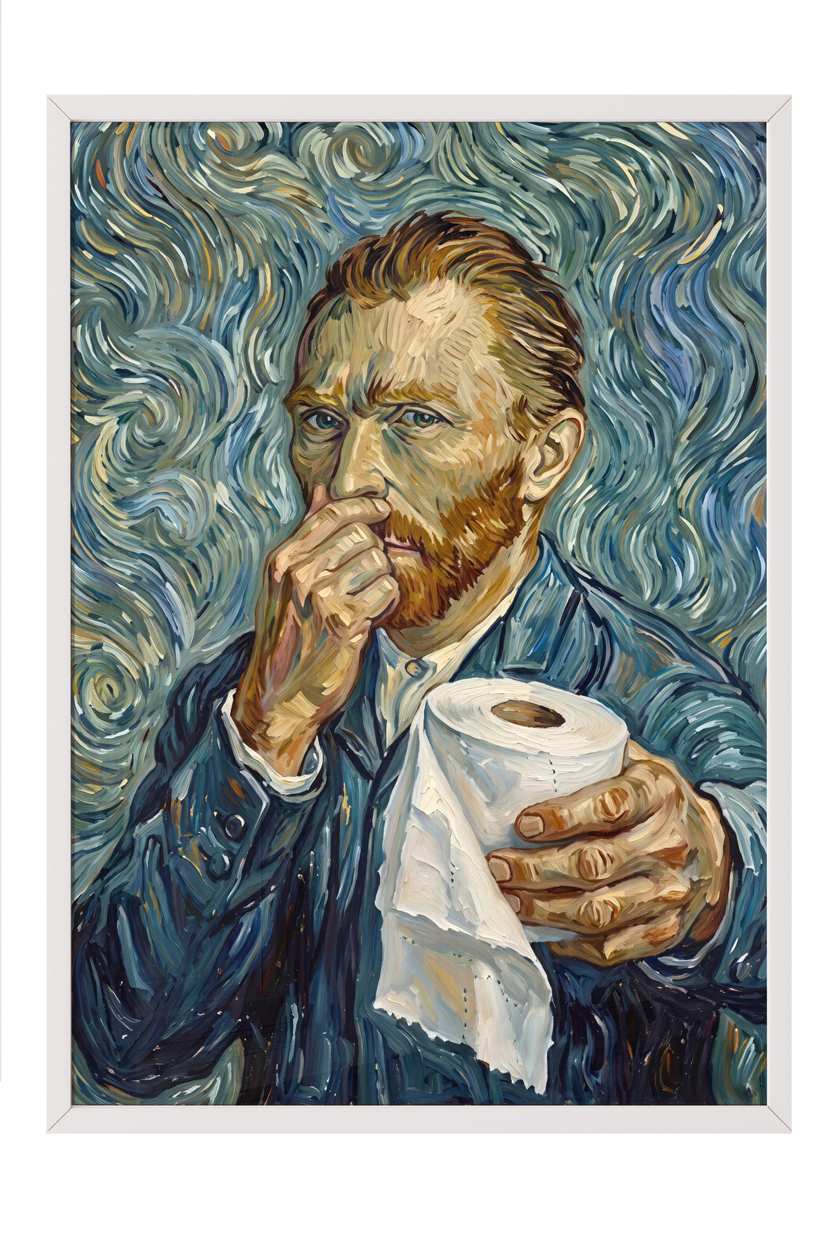 Van Gogh Mizahi Yorum Poster – Beyaz Çerçeveli Tablo
