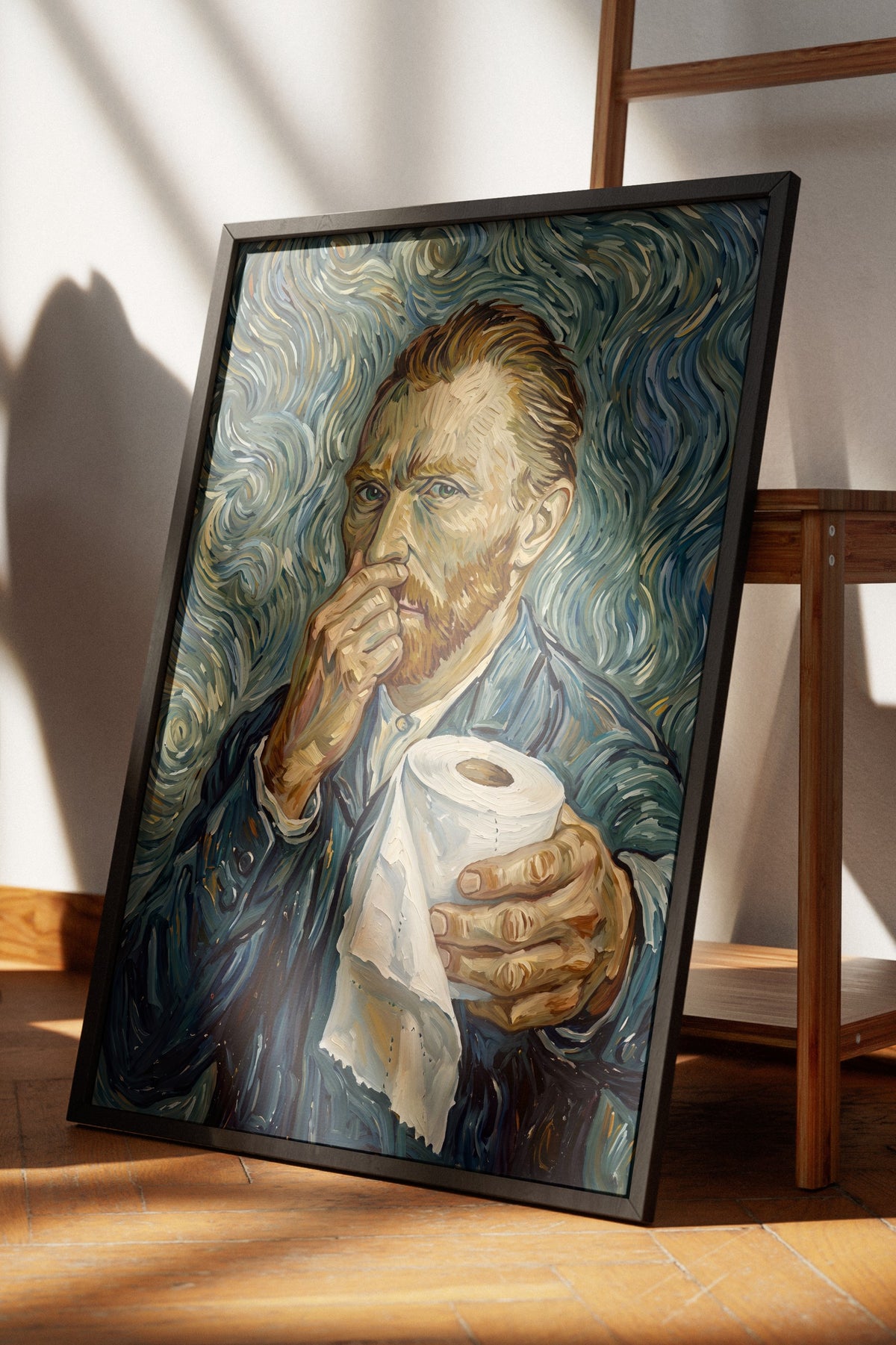 Van Gogh Mizahi Yorum Poster – Siyah Çerçeveli Tablo