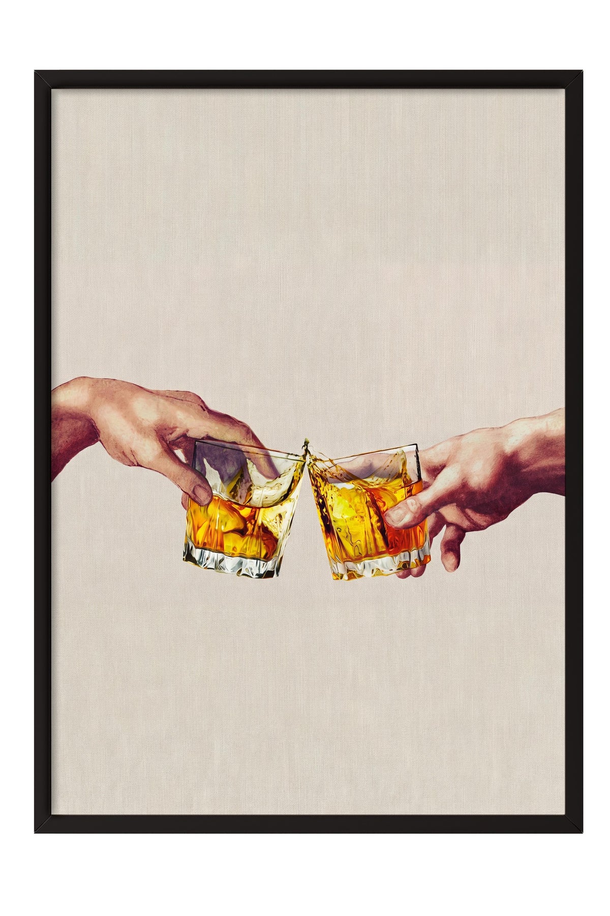 Kadeh Tokuşturan Eller Poster – Siyah Çerçeveli Tablo