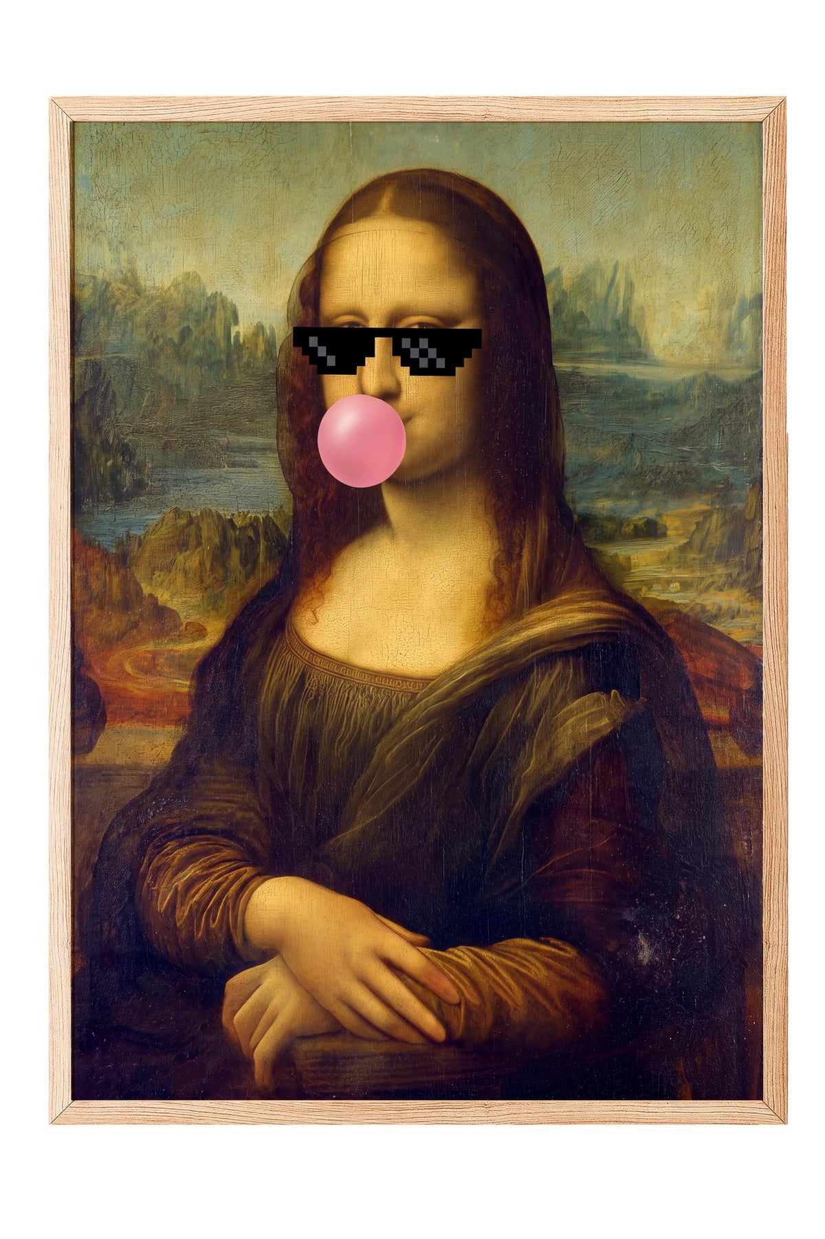 Mona Lisa Remix Poster – Ahşap Çerçeveli Tablo