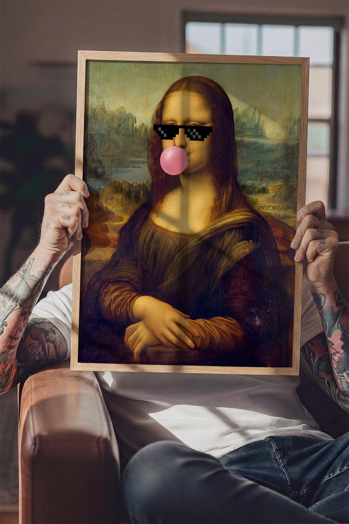 Mona Lisa Remix Poster – Ahşap Çerçeveli Tablo