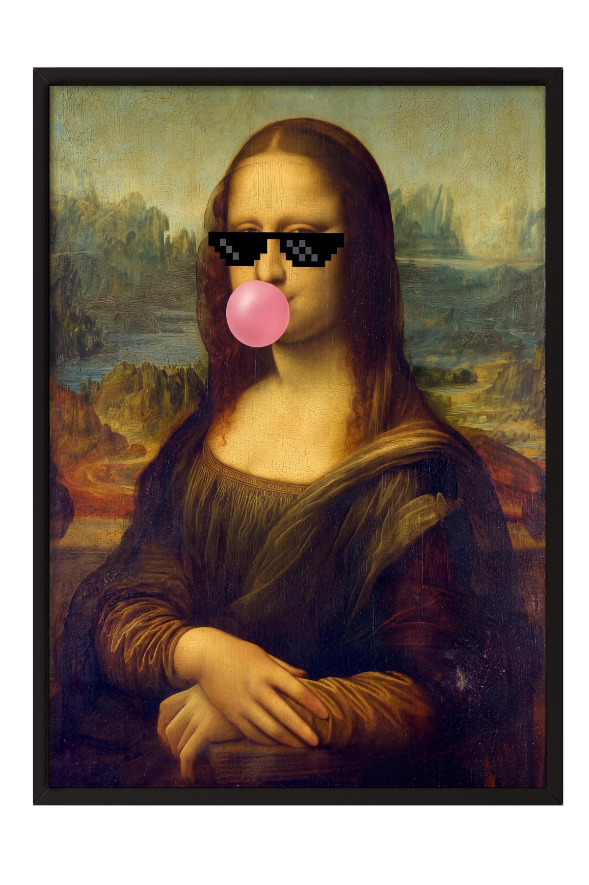 Mona Lisa Remix Poster – Siyah Çerçeveli Tablo