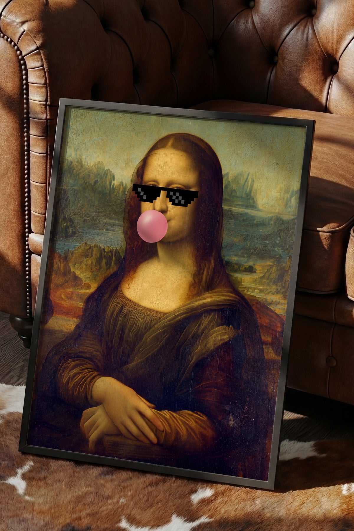 Mona Lisa Remix Poster – Siyah Çerçeveli Tablo