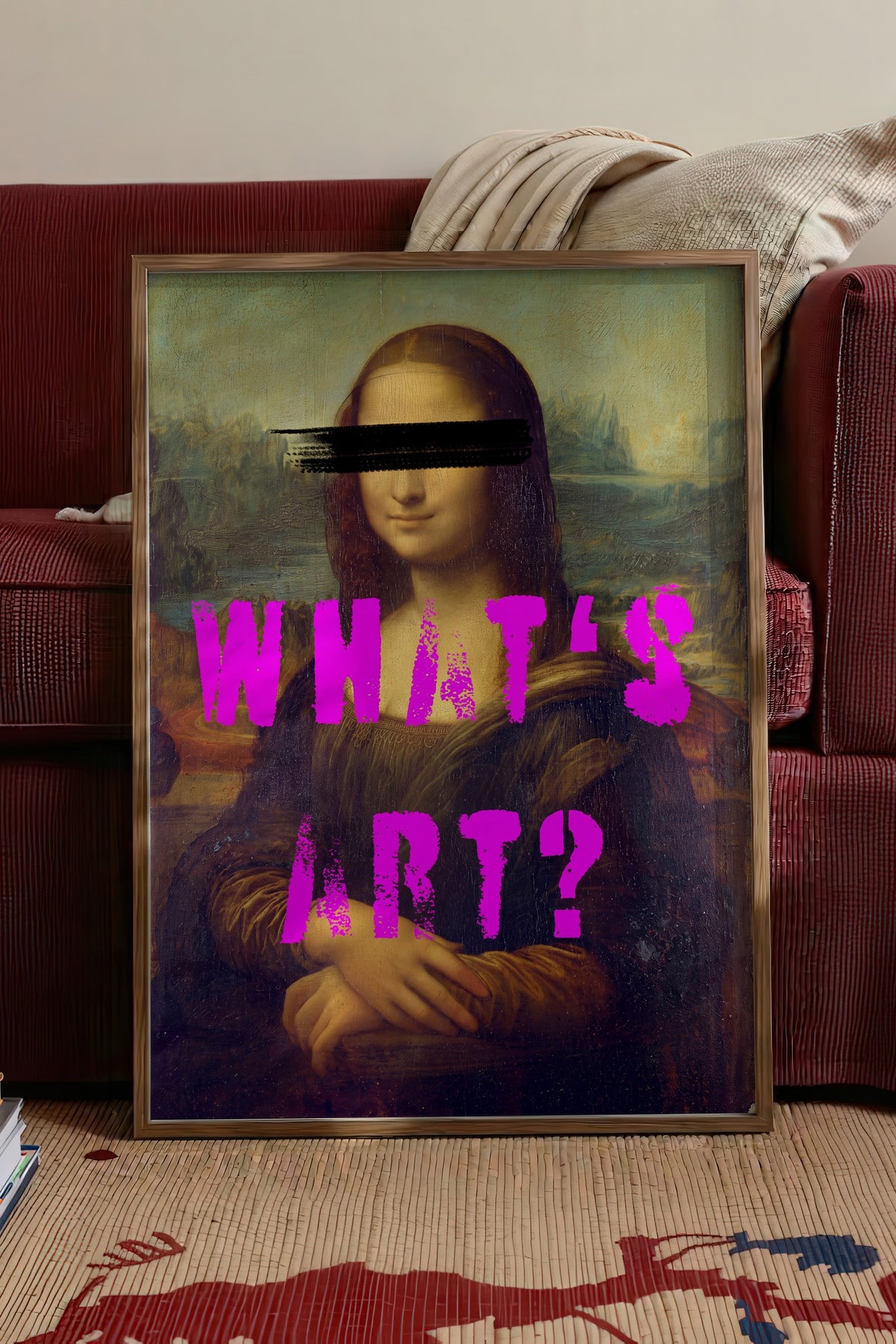 WHAT'S ART? Poster – Kahverengi Çerçeveli Tablo