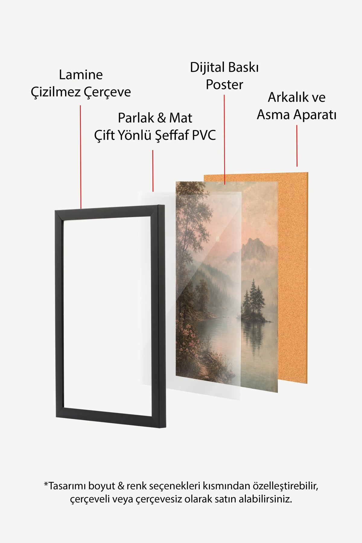 Huzurlu Doğa Manzarası Poster – Siyah Çerçeveli Tablo