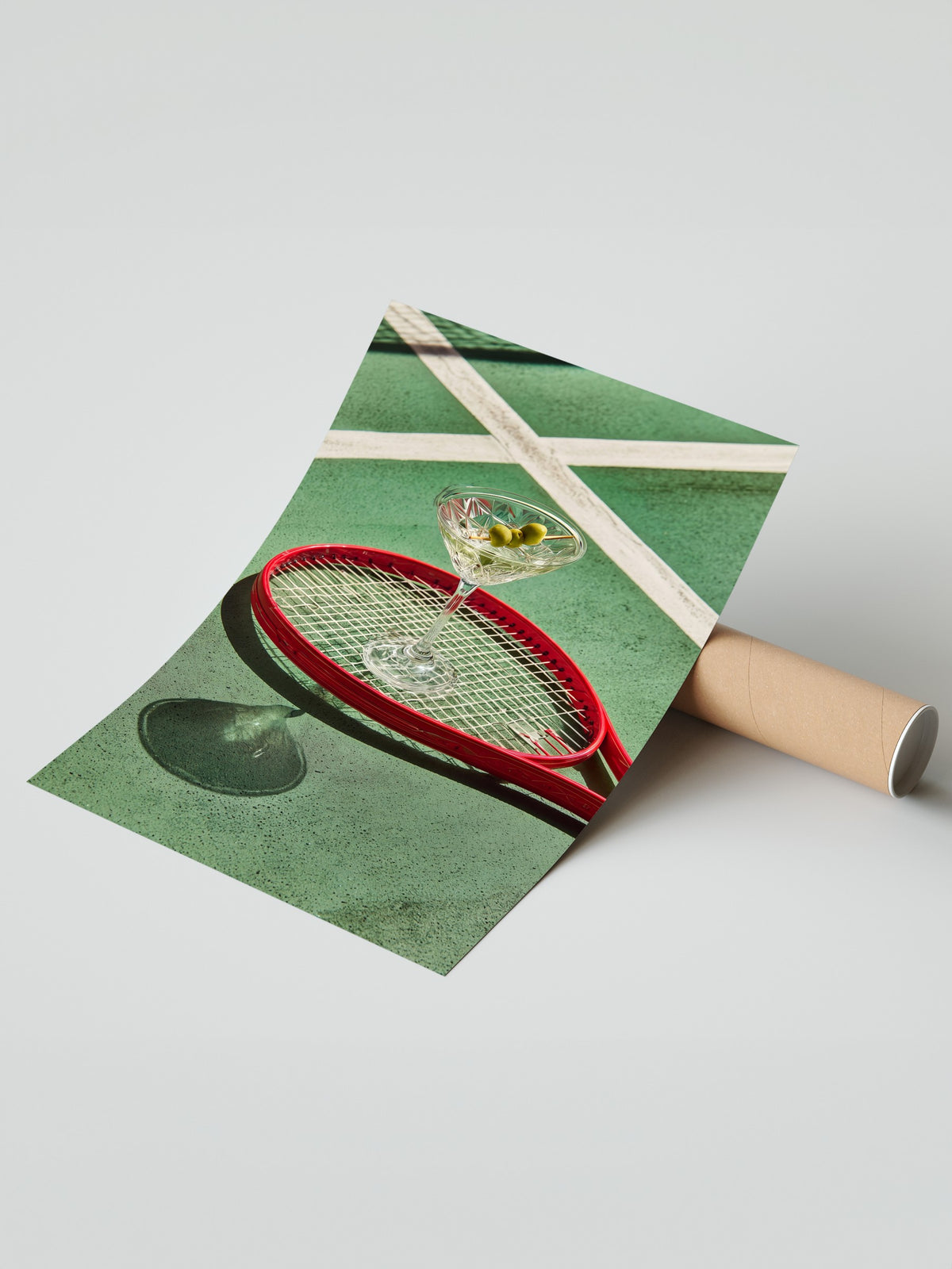 Tenis Kortunda Kokteyl Çerçevesiz Poster