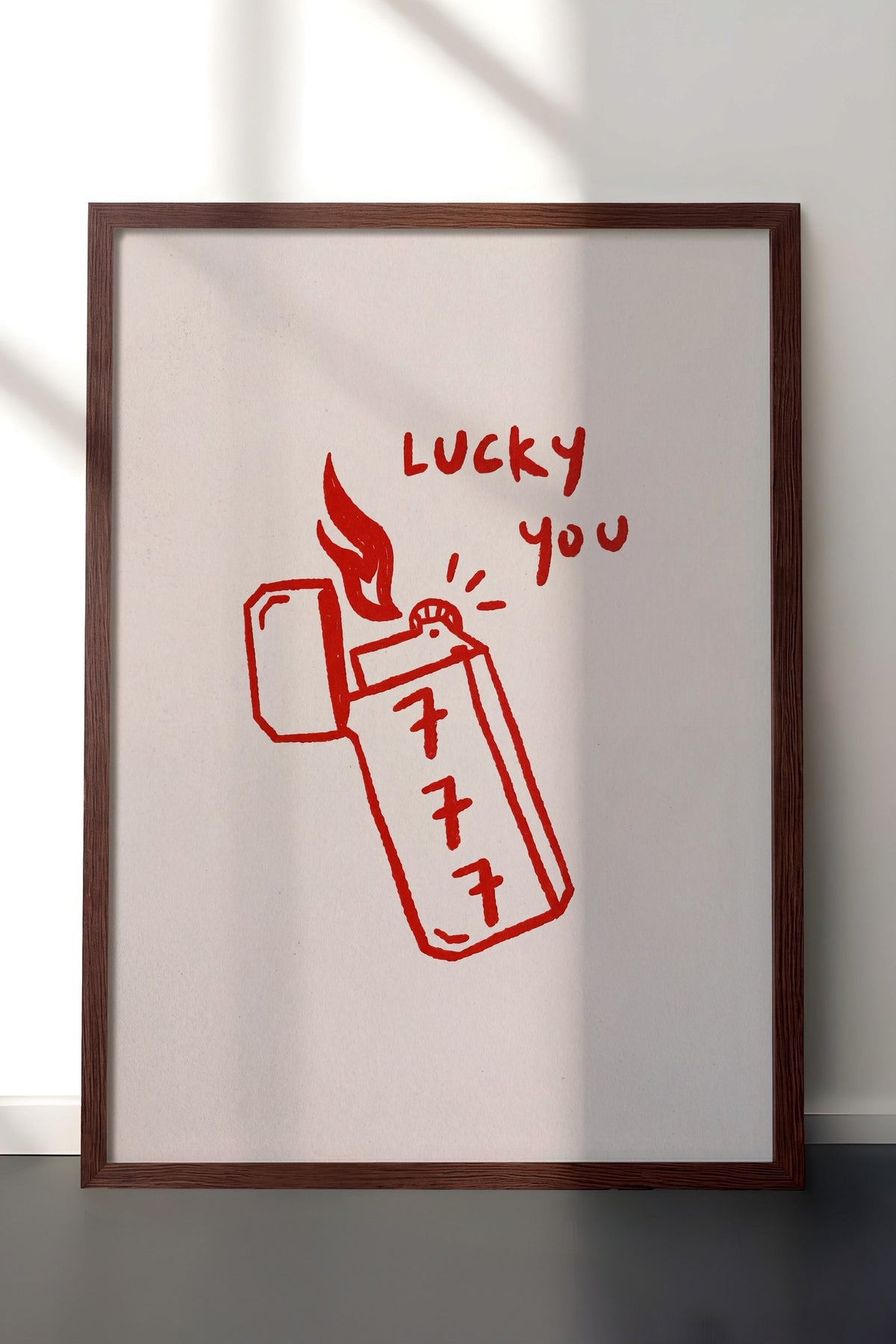 Lucky You Poster – Kahverengi Çerçeveli Tablo