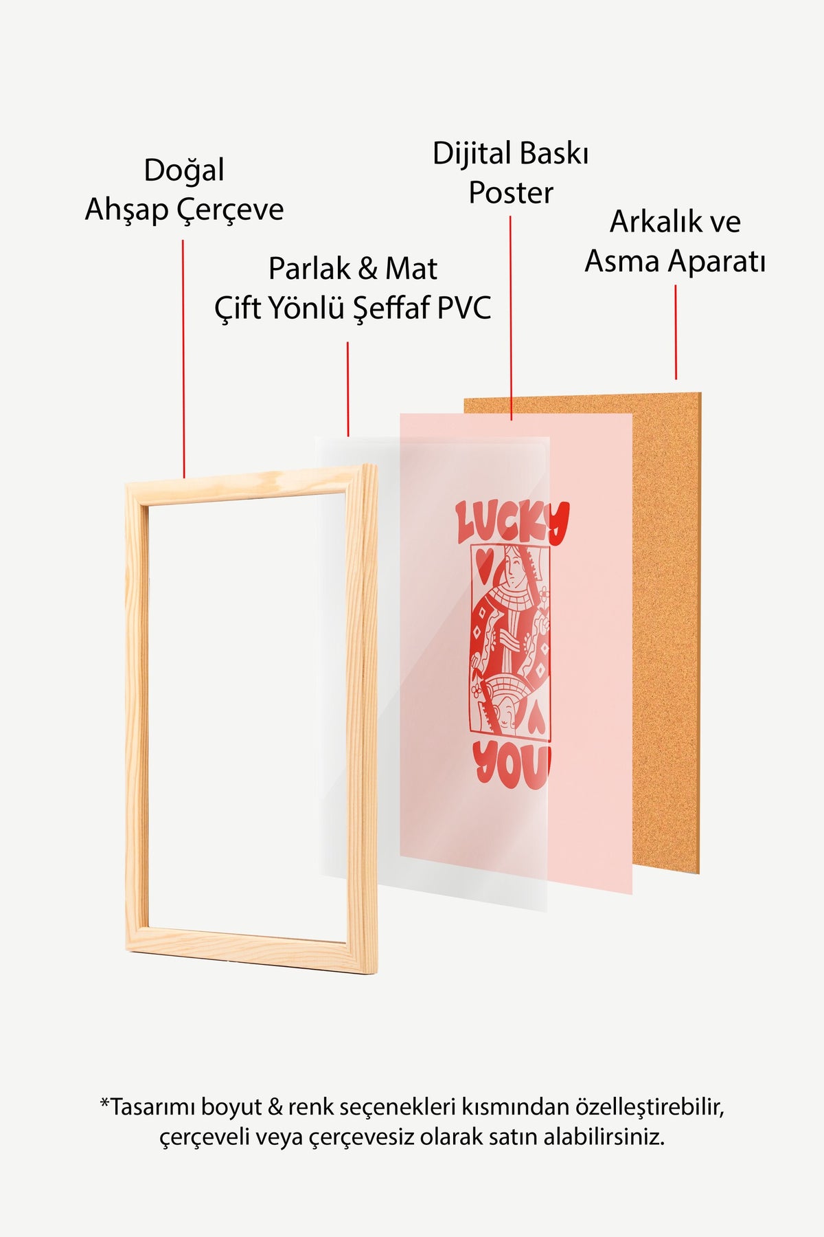 LUCKY YOU Poster – Ahşap Çerçeveli Tablo