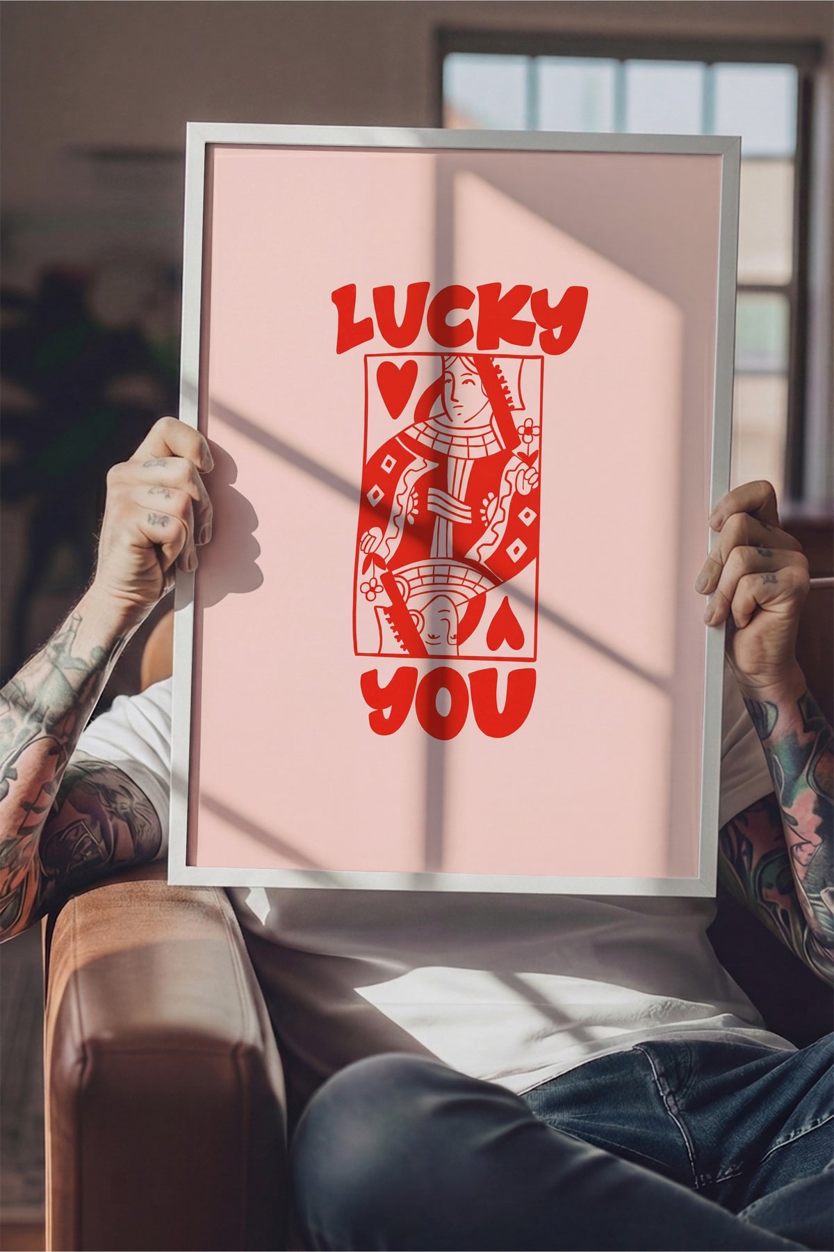 LUCKY YOU Poster – Beyaz Çerçeveli Tablo