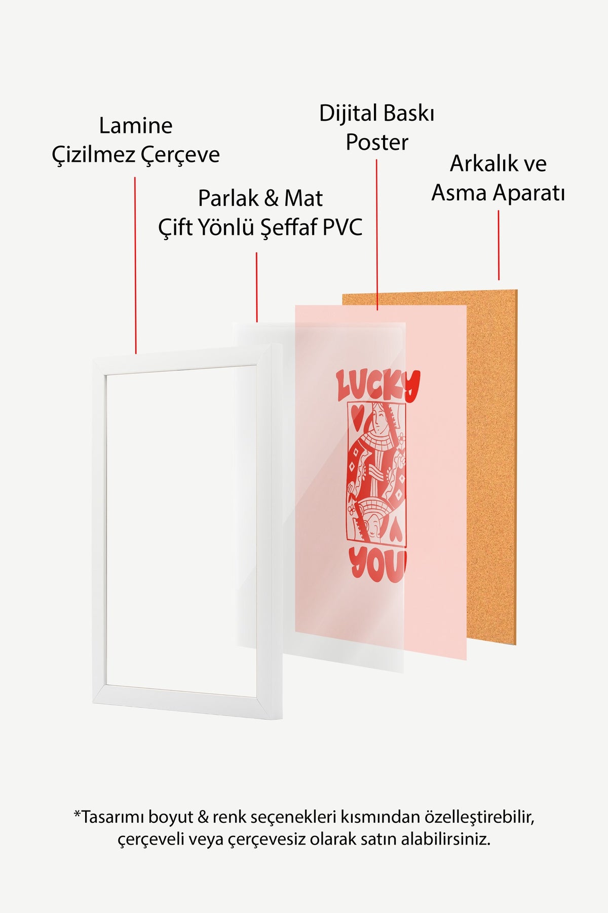 LUCKY YOU Poster – Beyaz Çerçeveli Tablo