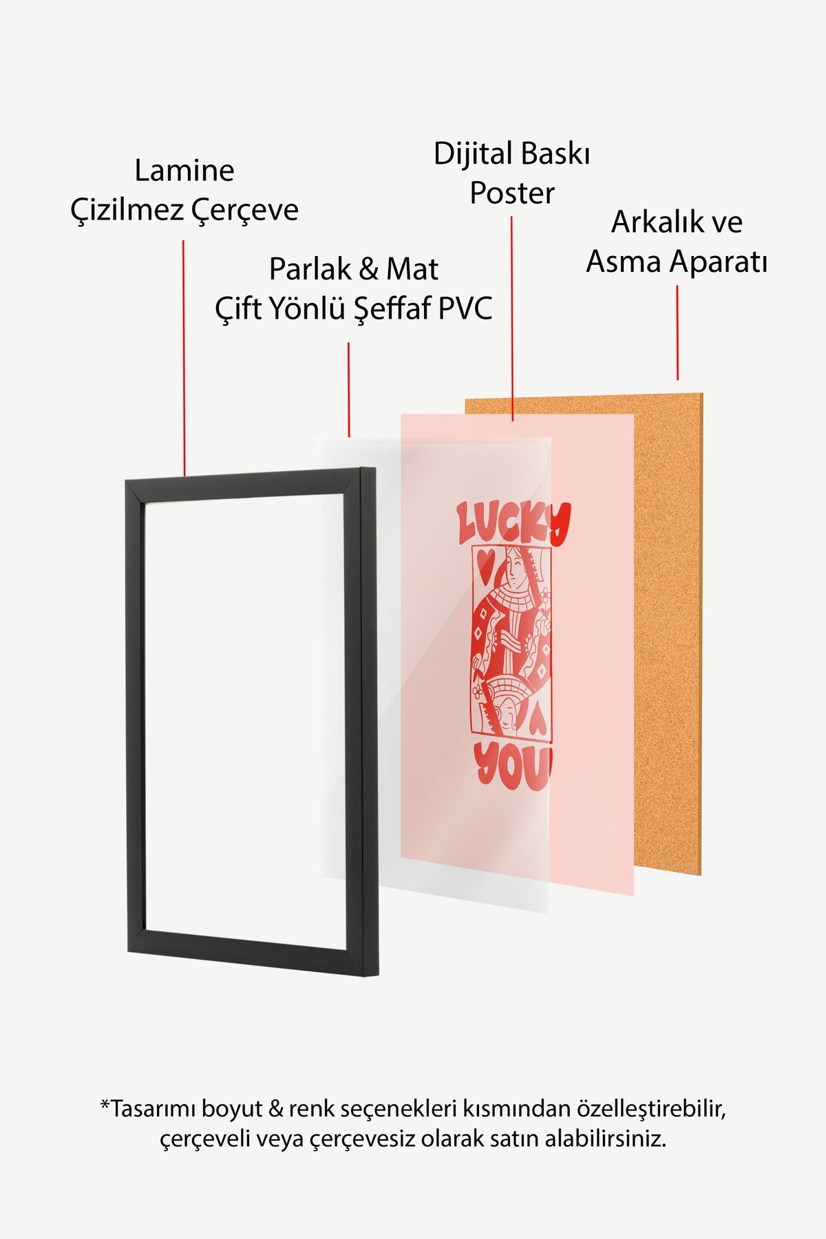 LUCKY YOU Poster – Siyah Çerçeveli Tablo